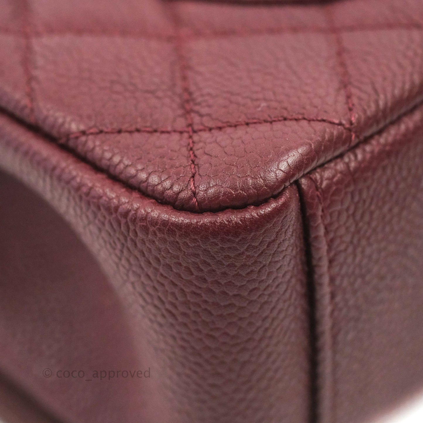 Chanel Quilted Medium CC Filigree Flap Burgundy Black Caviar