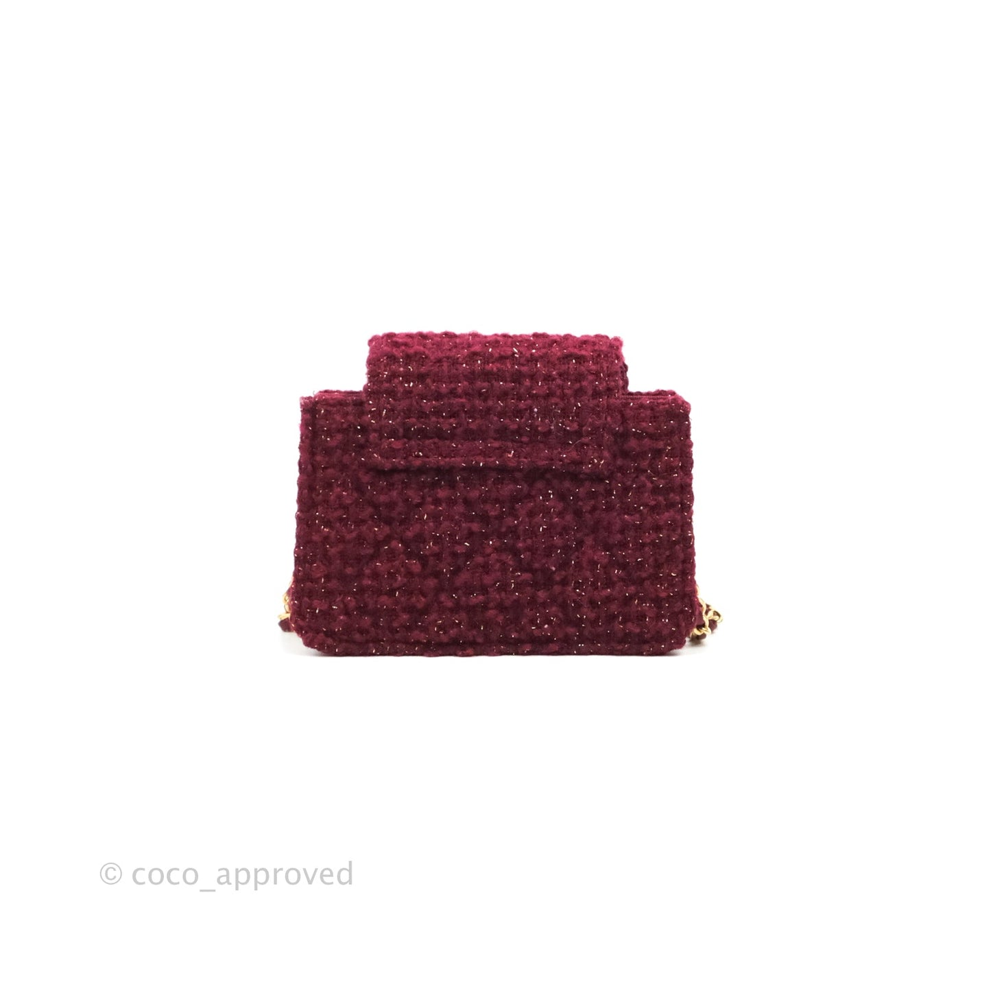 Chanel Clutch With Chain Red Tweed