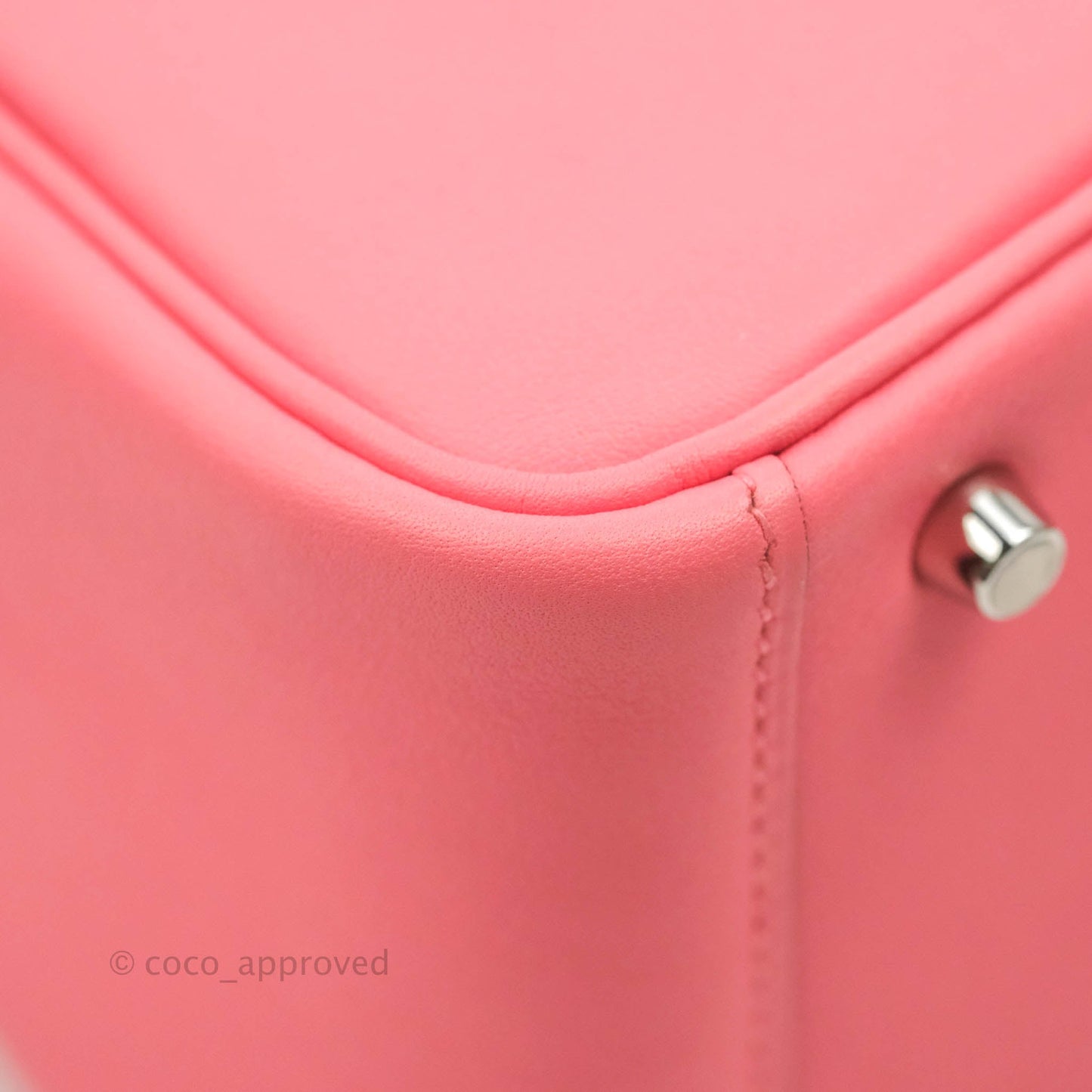 Hermès Mini Lindy 20 Rose Ete Swift Palladium Hardware