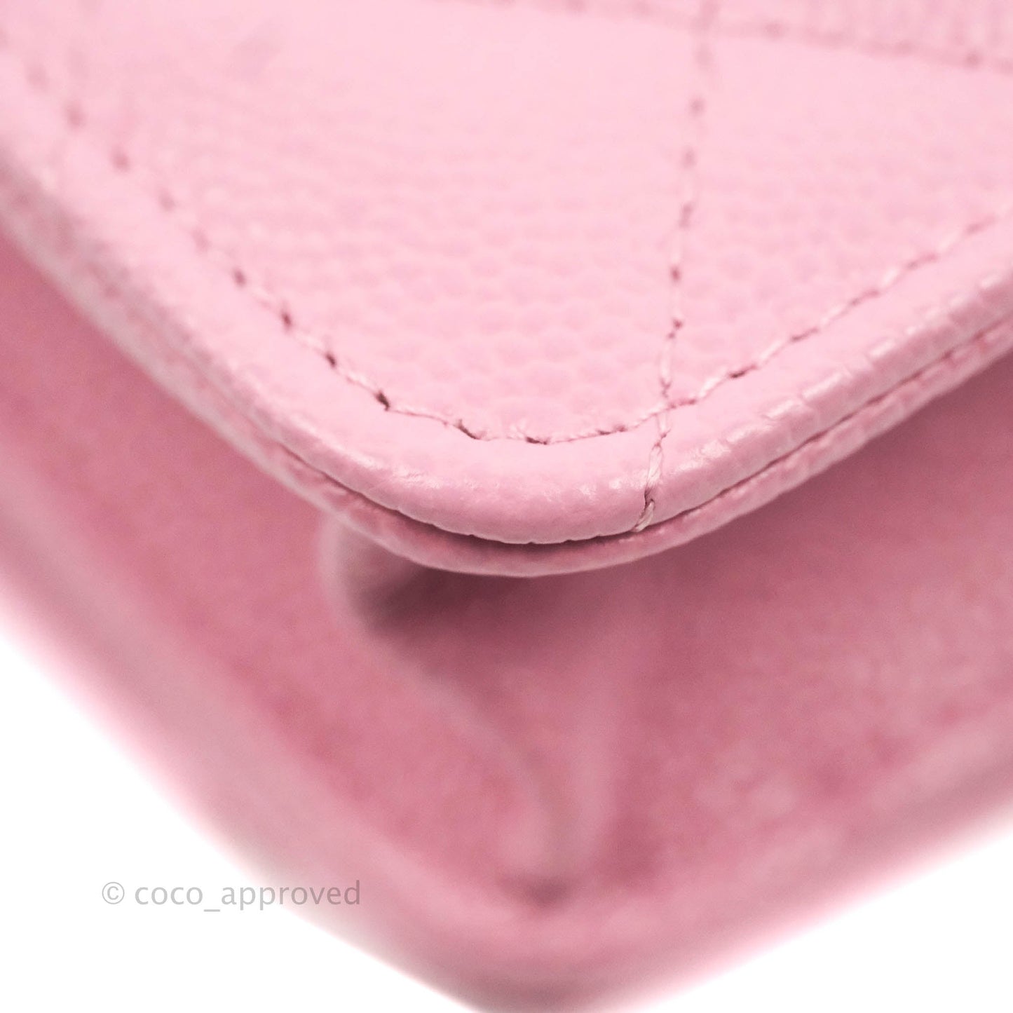 Chanel Top Handle Wallet On Chain WOC Pink Caviar Gold Hardware 22S
