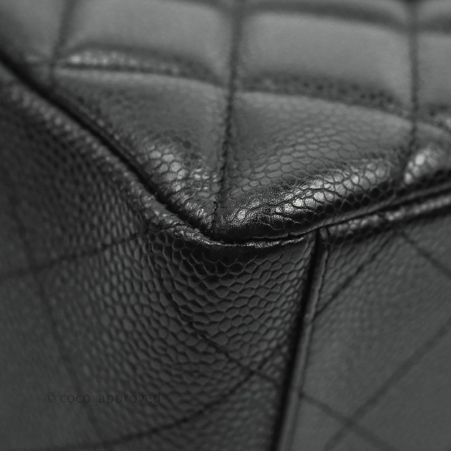Chanel Quilted Maxi Single Flap Black Caviar Silver Hardware