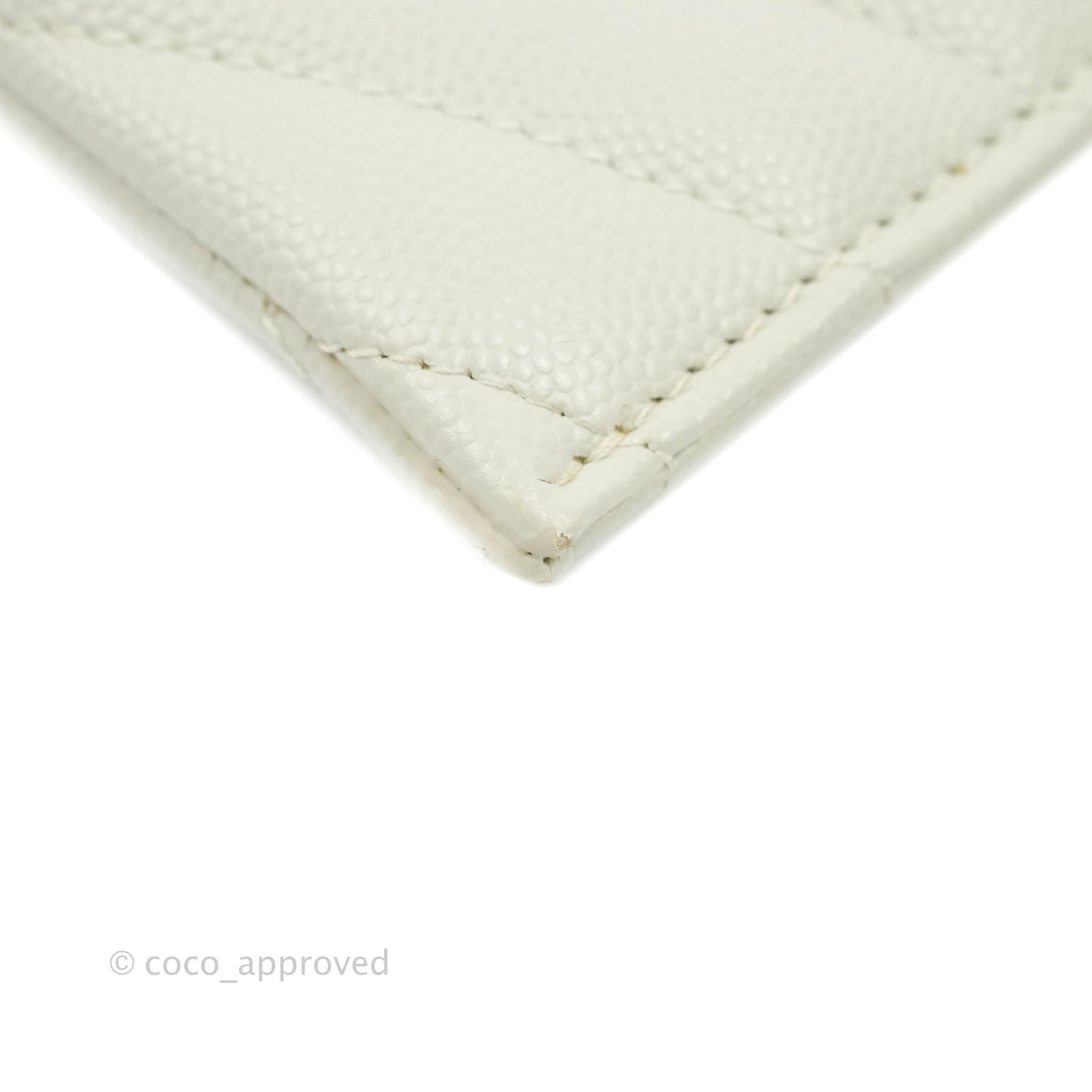 Saint Laurent Envelope Zip Pouch Ivory Caviar Gold Hardware