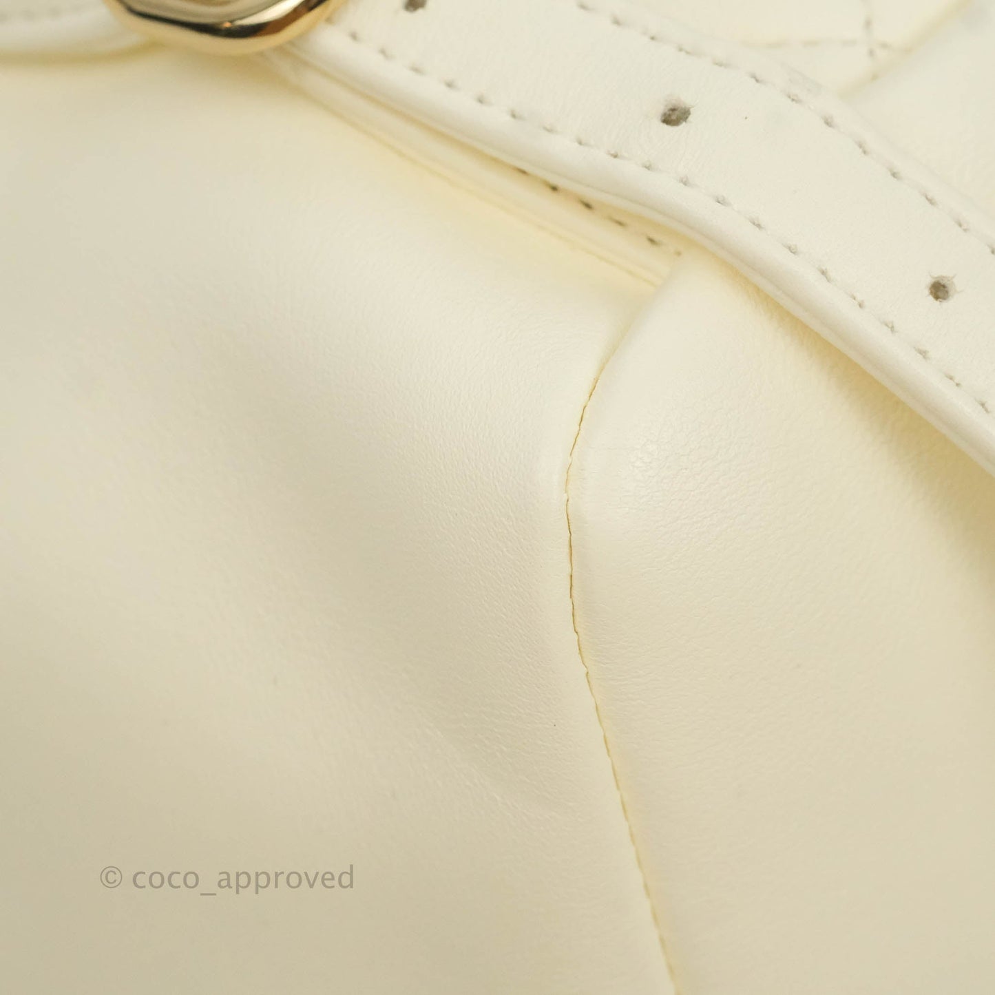 Chanel Quilted Small Duma Drawstring Backpack White Lambskin