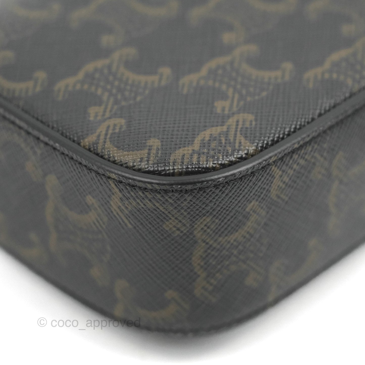 Celine Mini Triomphe Canvas Tan Calfskin