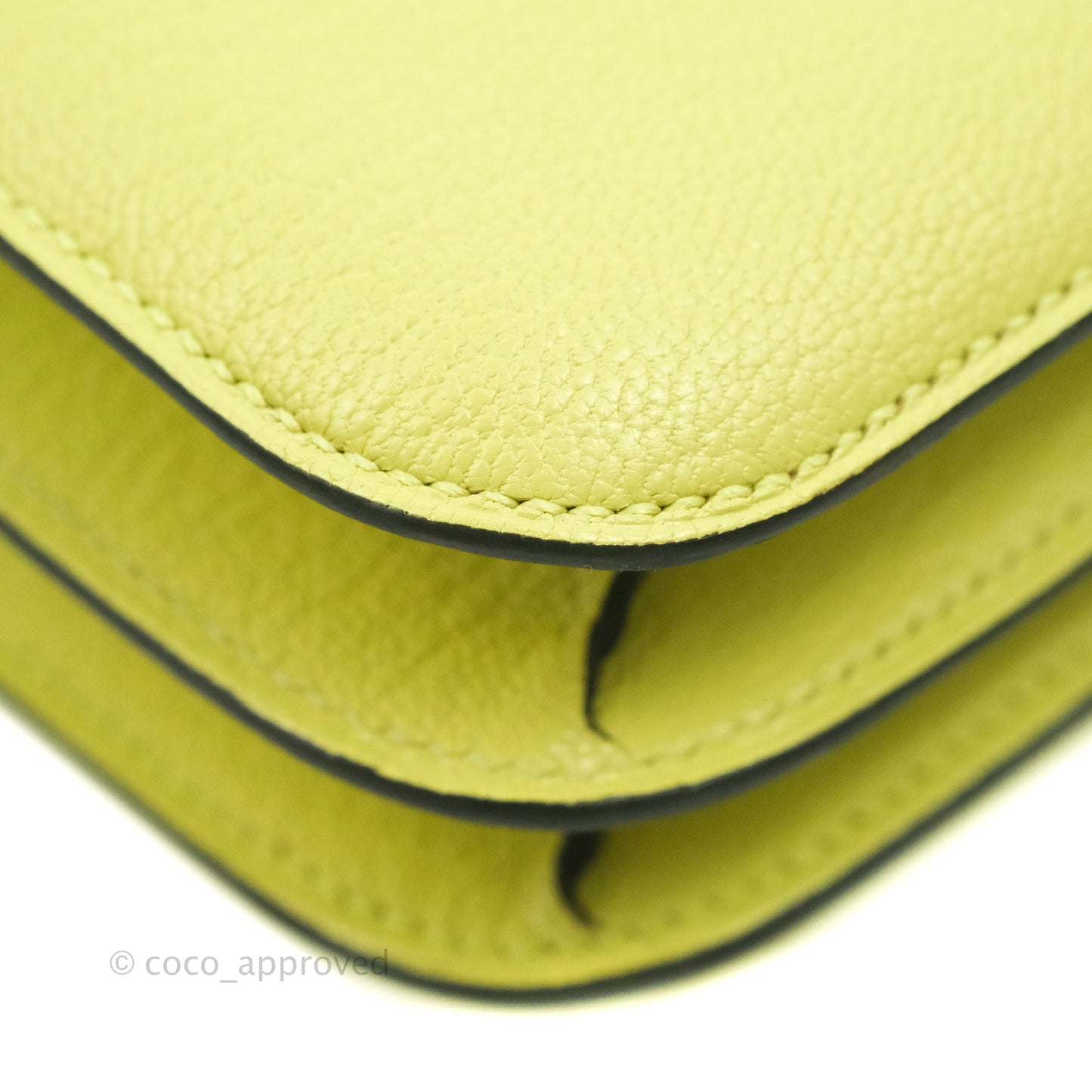 Hermès Constance Mini 18cm R9 Jaune Bourgeon Chevre Mysore Palladium Hardware