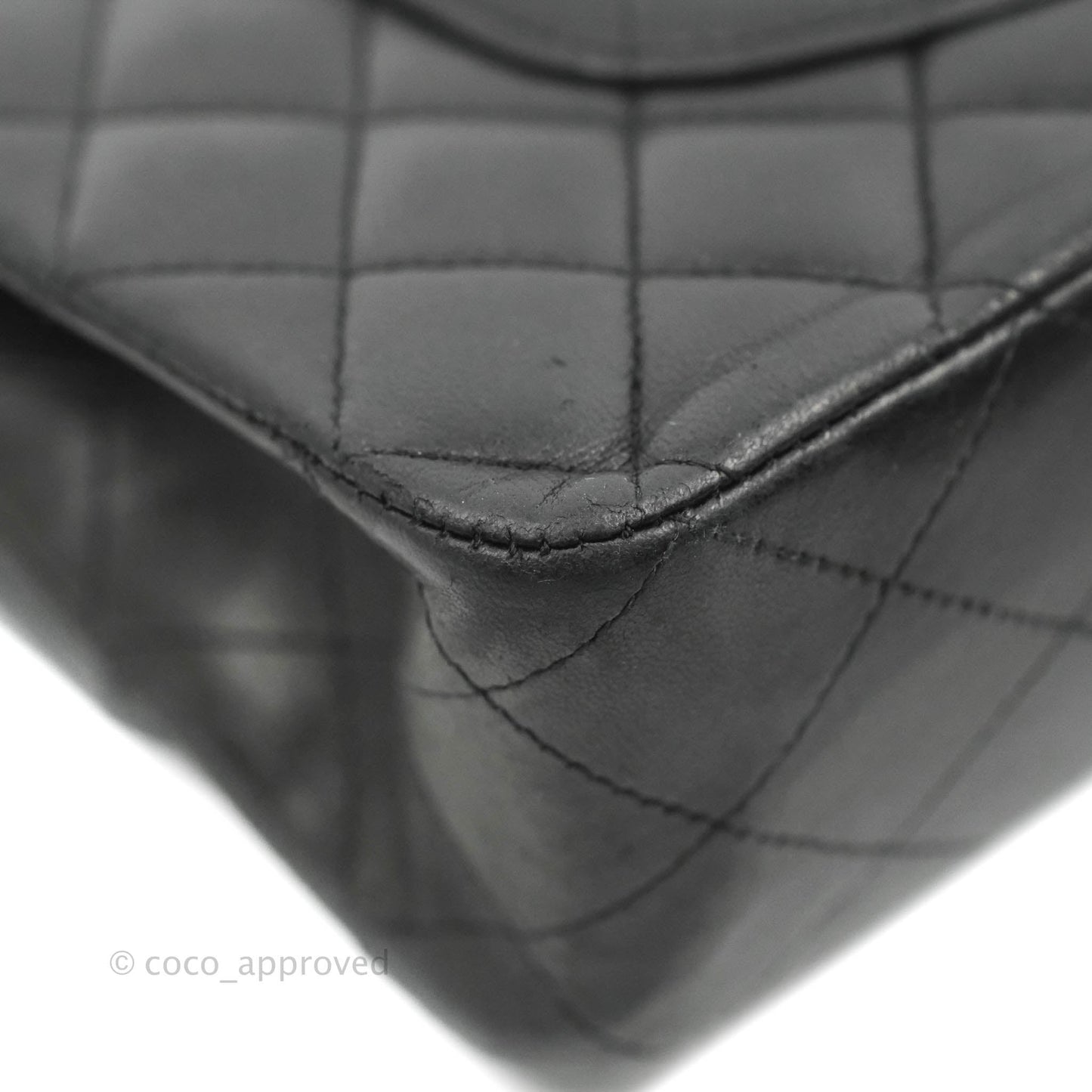 Chanel Medium Classic Quilted Flap Black Lambskin Silver Hardware