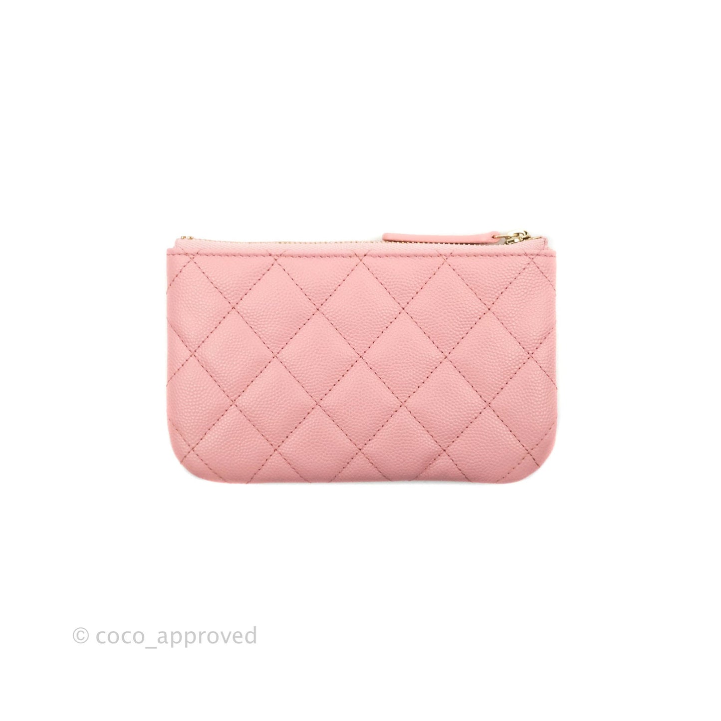 Chanel Mini Quilted O Case Pink Caviar Gold Hardware