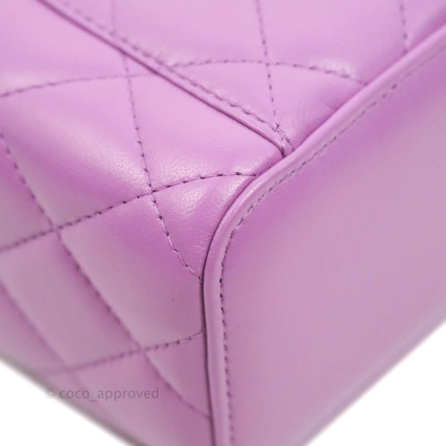 Chanel Classic Mini Pearl Crush Vanity With Chain Purple Lambskin Aged Gold Hardware