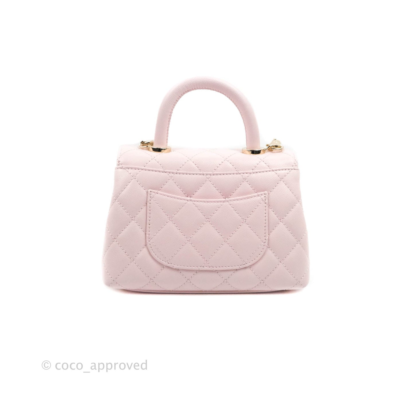 Chanel Mini Coco Handle Quilted Light Pink Caviar Gold Hardware