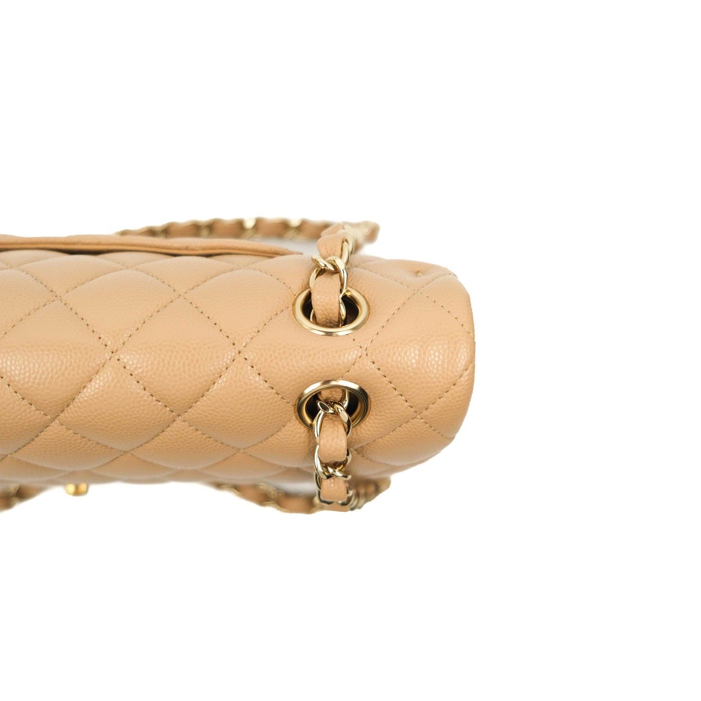 Chanel Classic M/L Medium Double Flap Dark Beige Caviar Gold Hardware 19B