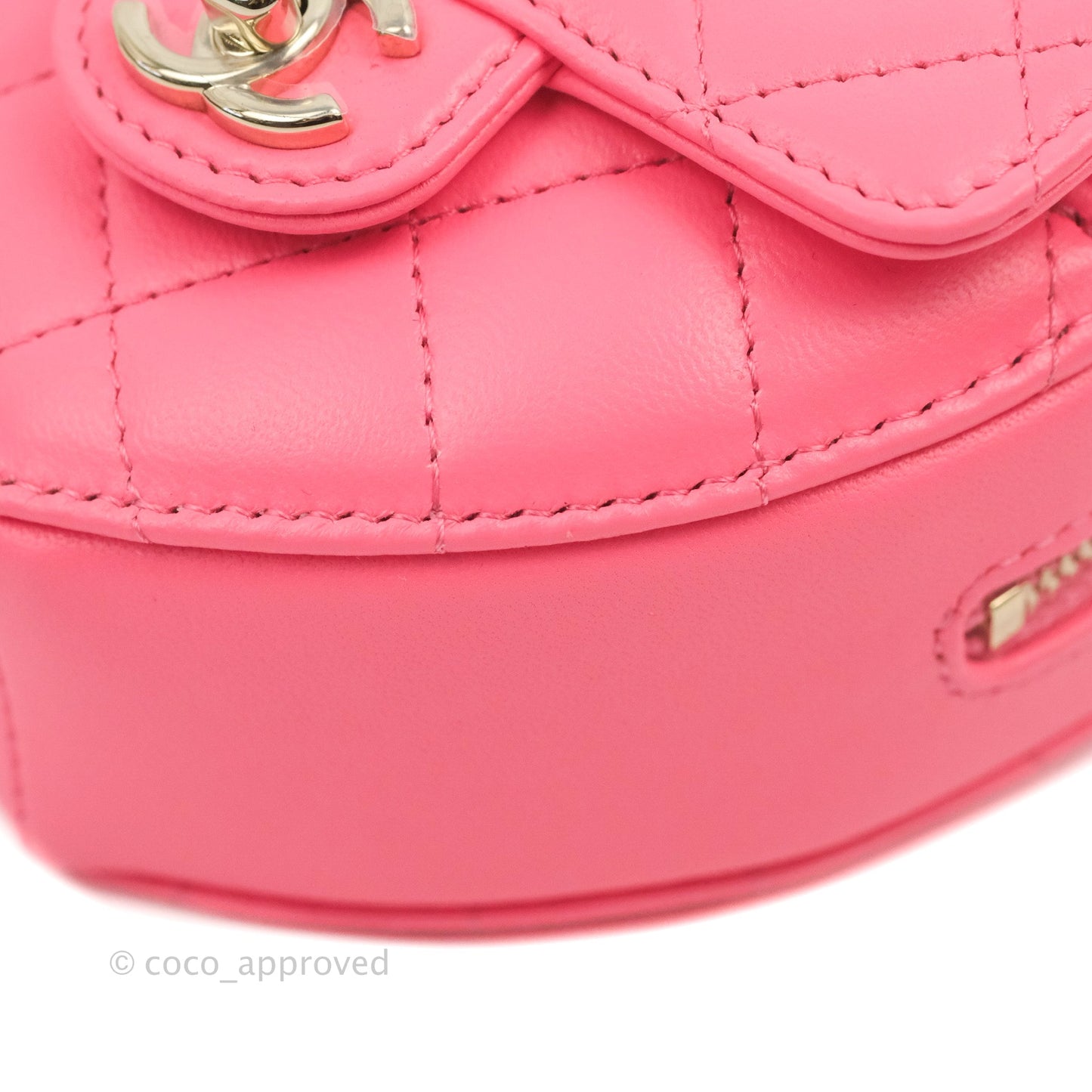 Chanel Mini Heart Belt Bag Pink Lambskin Gold Hardware 22S