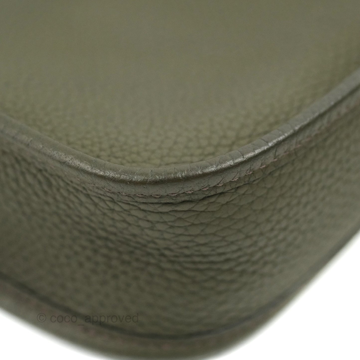 Hermès Mini Evelyne 16 Vert De Gris Clemence Gold Hardware