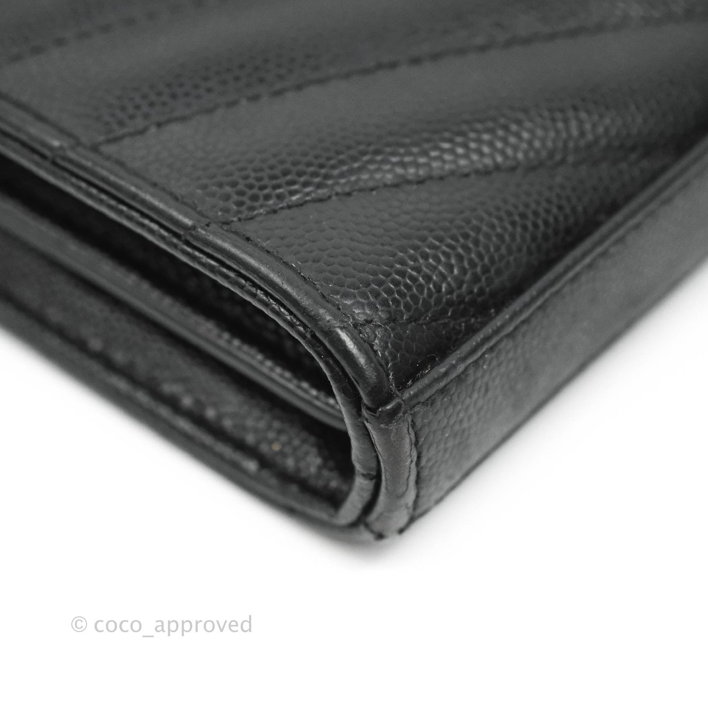 Saint Laurent Wallet on Chain Large Black Grained Leather So Black