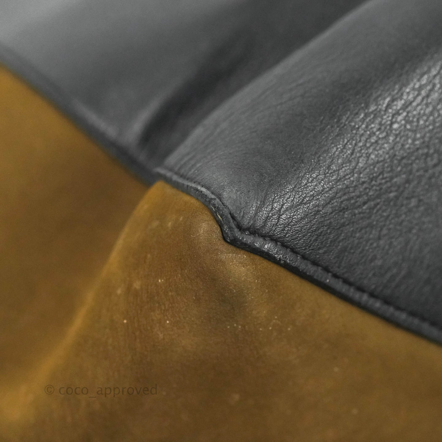 Celine Large Cabas Phantom Brown Suede Black Calfskin