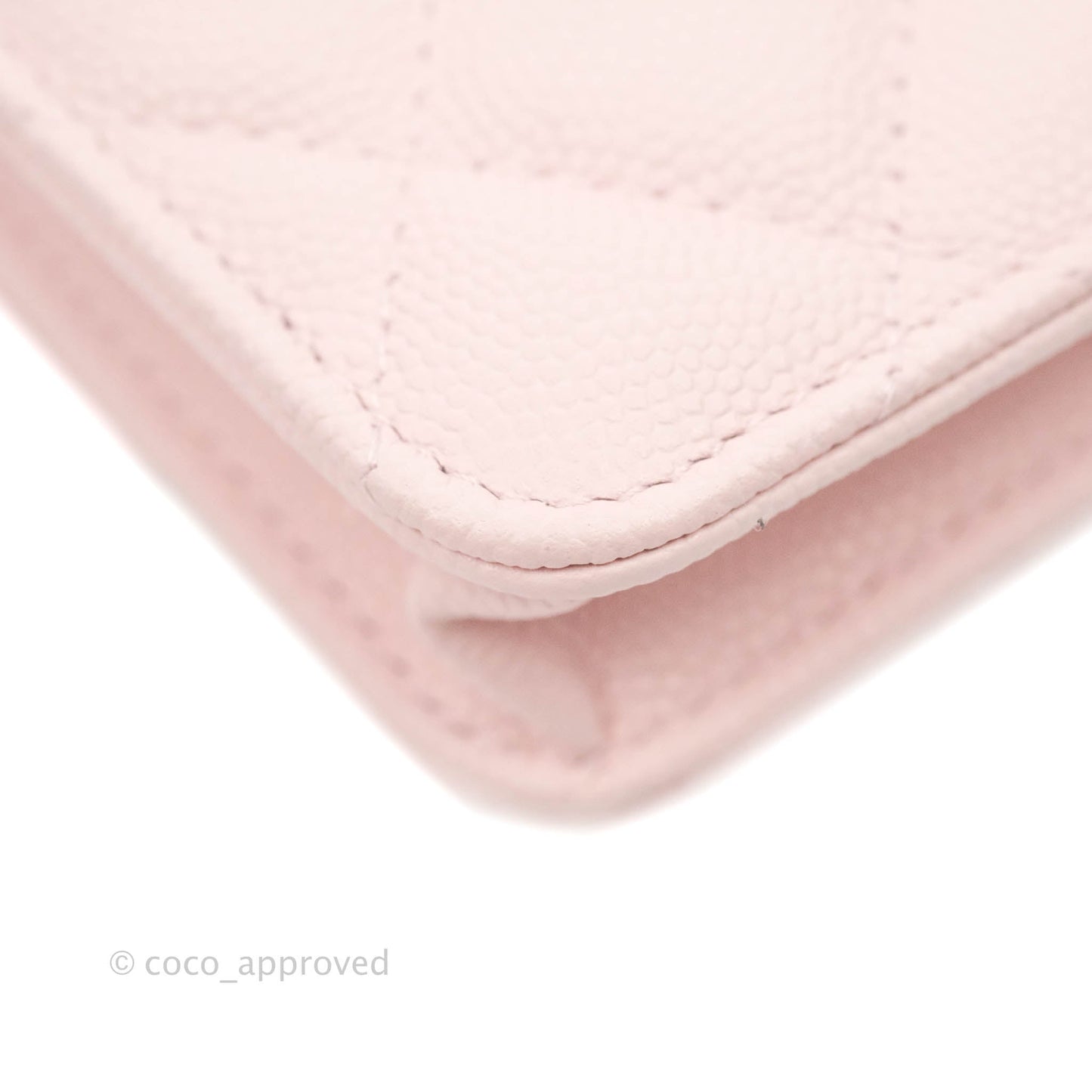 Chanel Mini Wallet With Chain Light Pink Caviar Gold Hardware