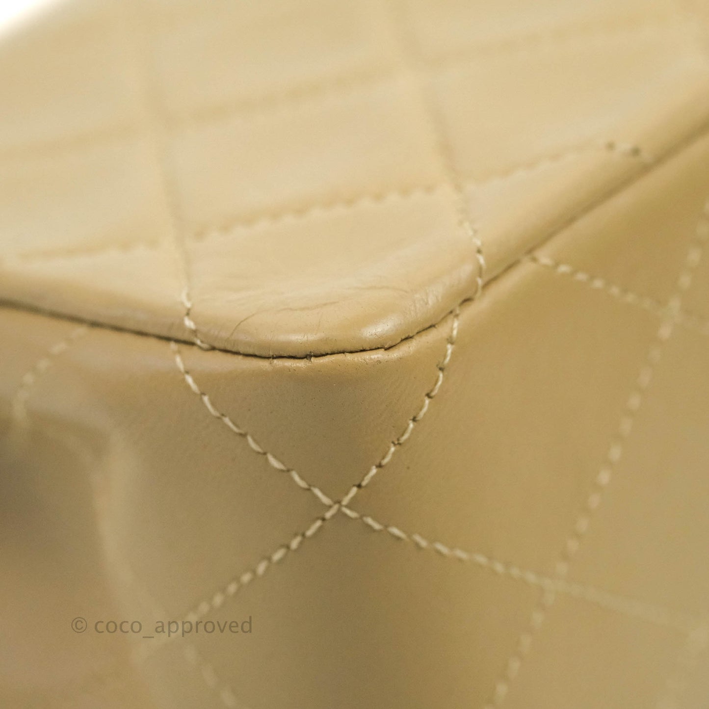 Chanel Vintage Small Single Full Flap Bag Beige Lambskin 24K Gold Hardware