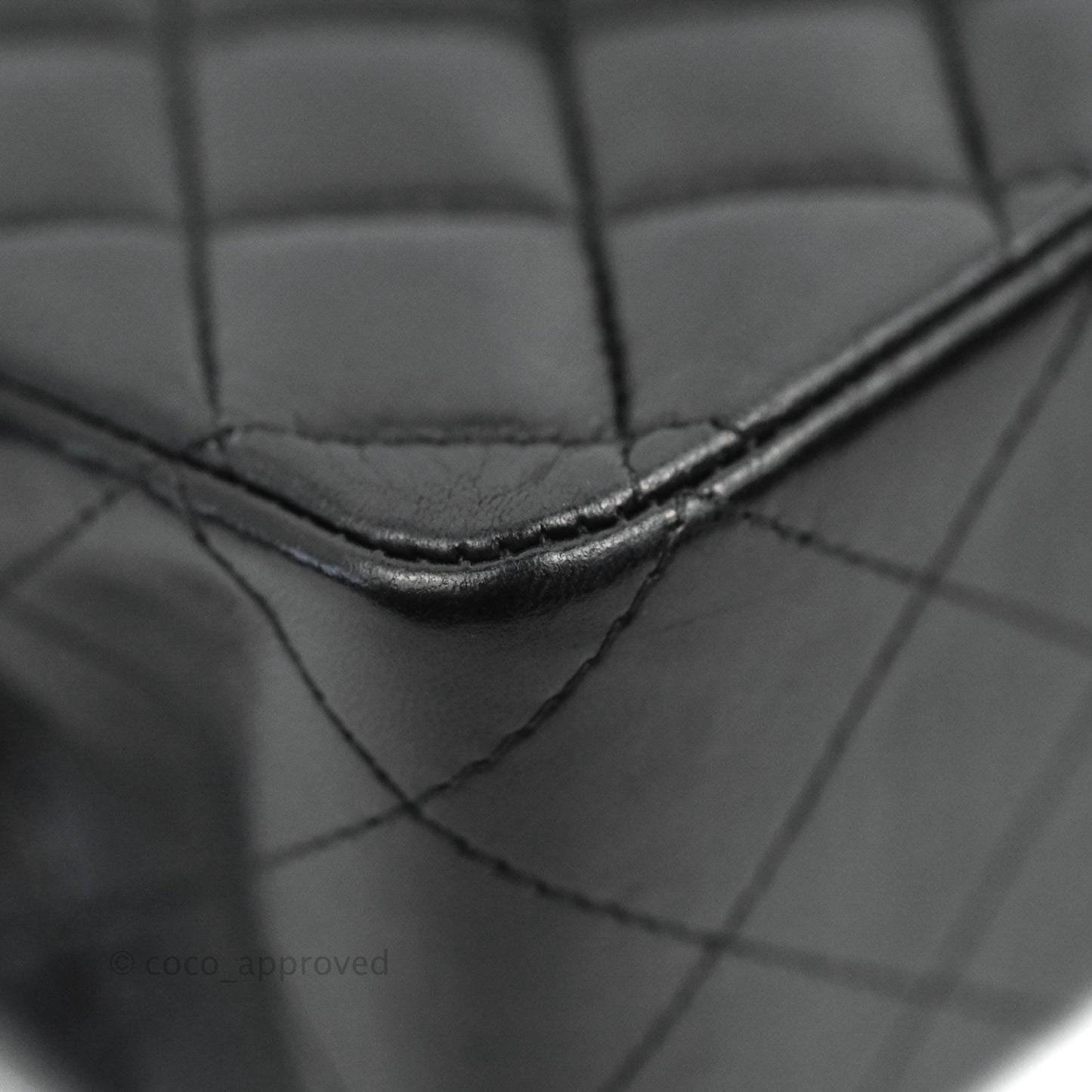Chanel Classic M/L Medium Double Flap Black Lambskin Gold Hardware