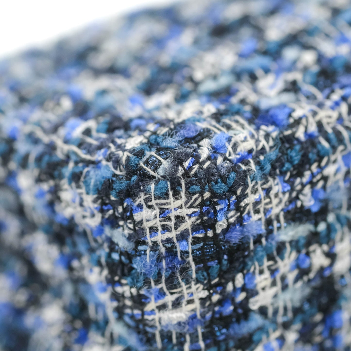 Chanel Mini Reissue 224 Blue Tweed Ruthenium Hardware