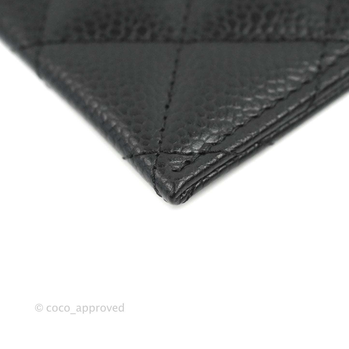 Chanel Classic Flat Card Holder Black Caviar Gold Hardware
