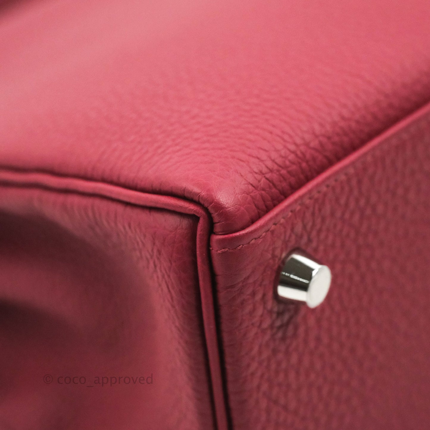 DM/email us to purchase - Hermes Kelly Retourne 25 Togo Rouge Grenat K1 Palladium Hardware