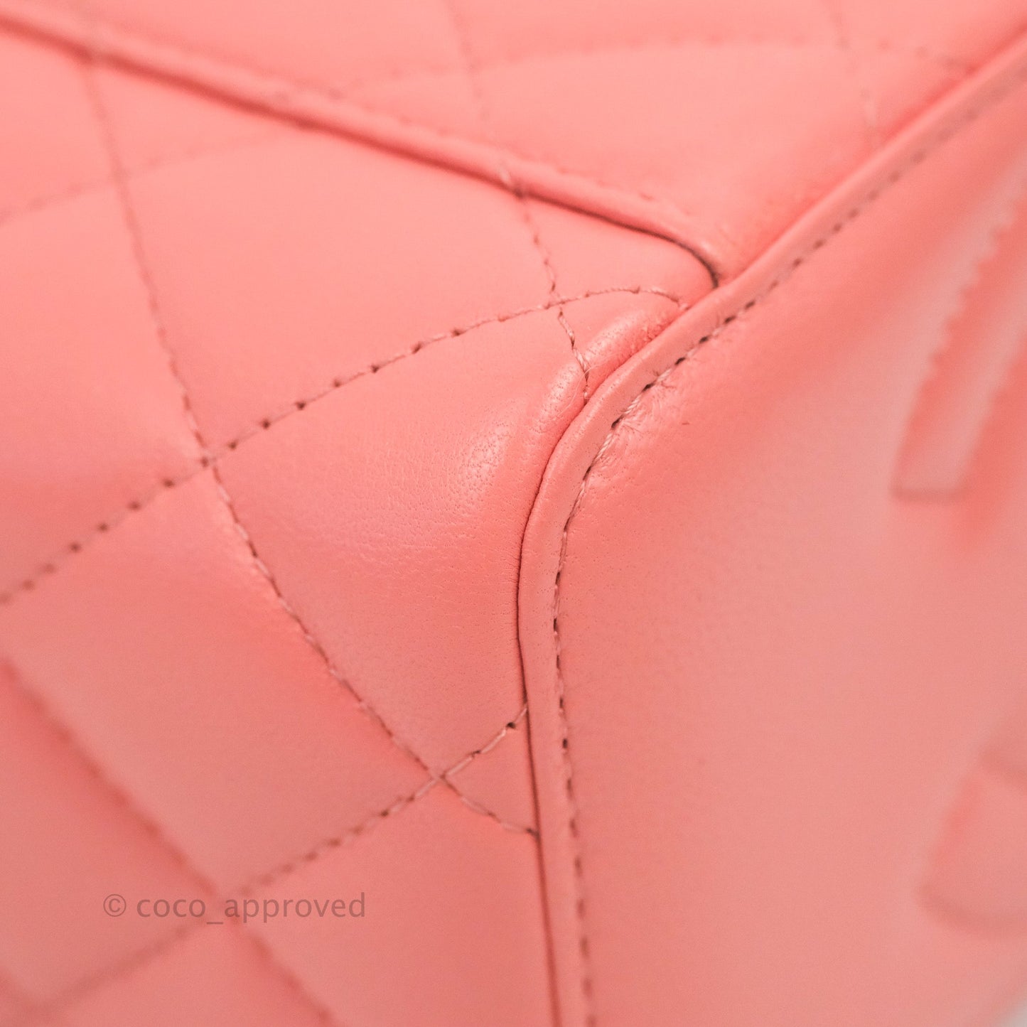 Chanel Vanity Rectangular Top Handle Pink Lambskin Gold Hardware