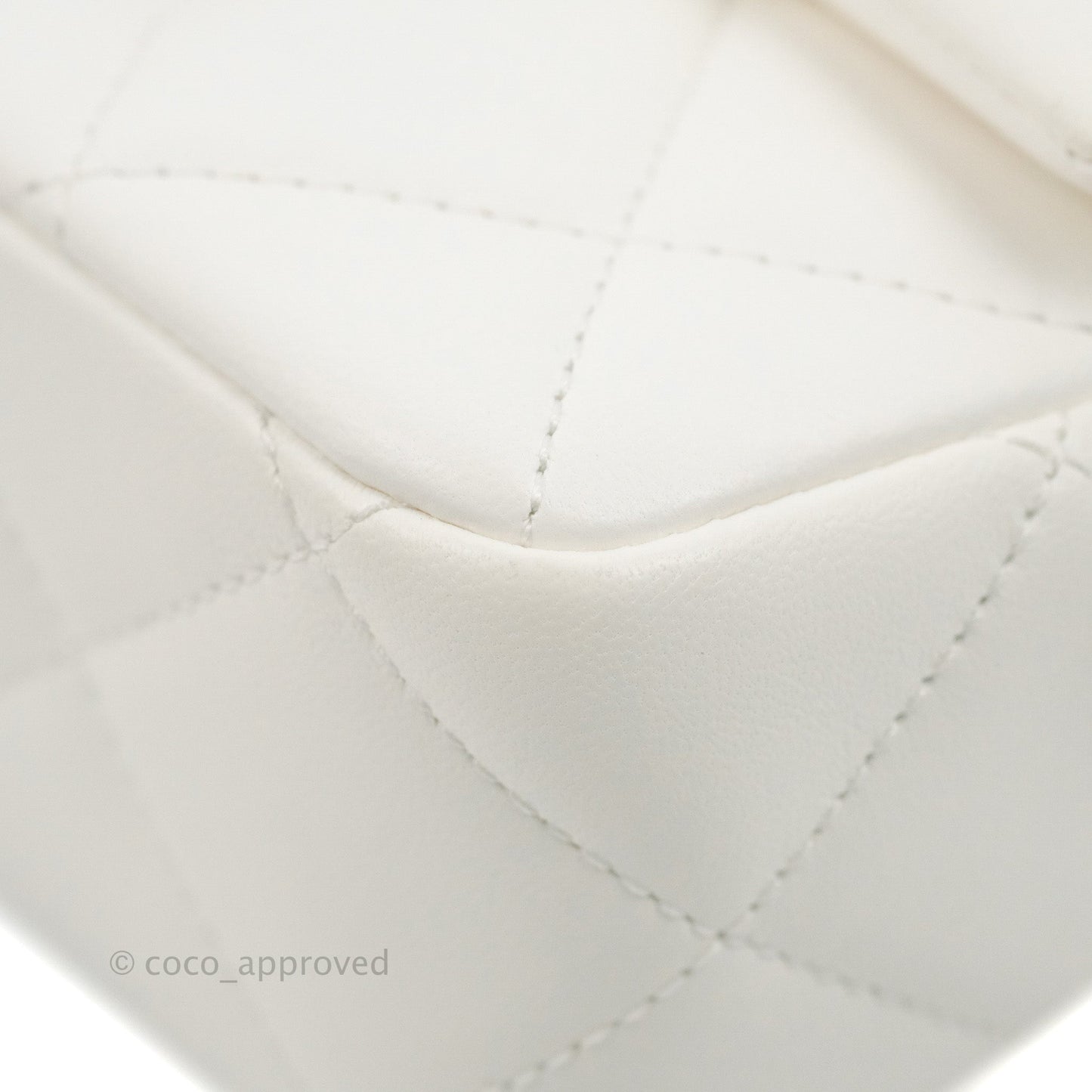 Chanel Quilted My Perfect Mini With Pearl White Lambskin Aged Gold Hardware