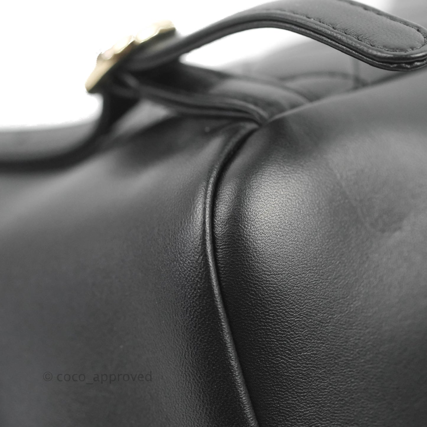 Chanel Quilted Small Duma Drawstring Backpack Black Lambskin 22A