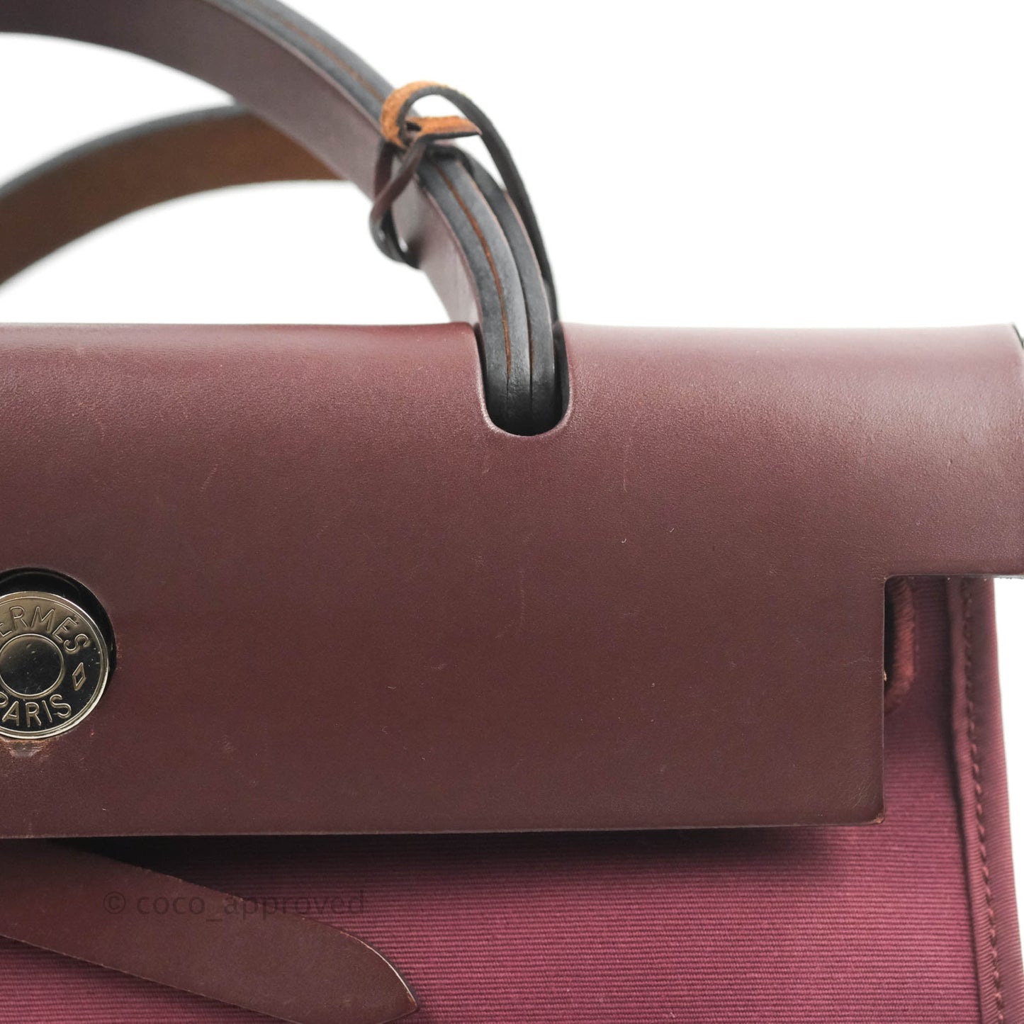 Hermès Herbag Zip 31 in Prune Hunter Cowhide & Canvas Palladium Hardware