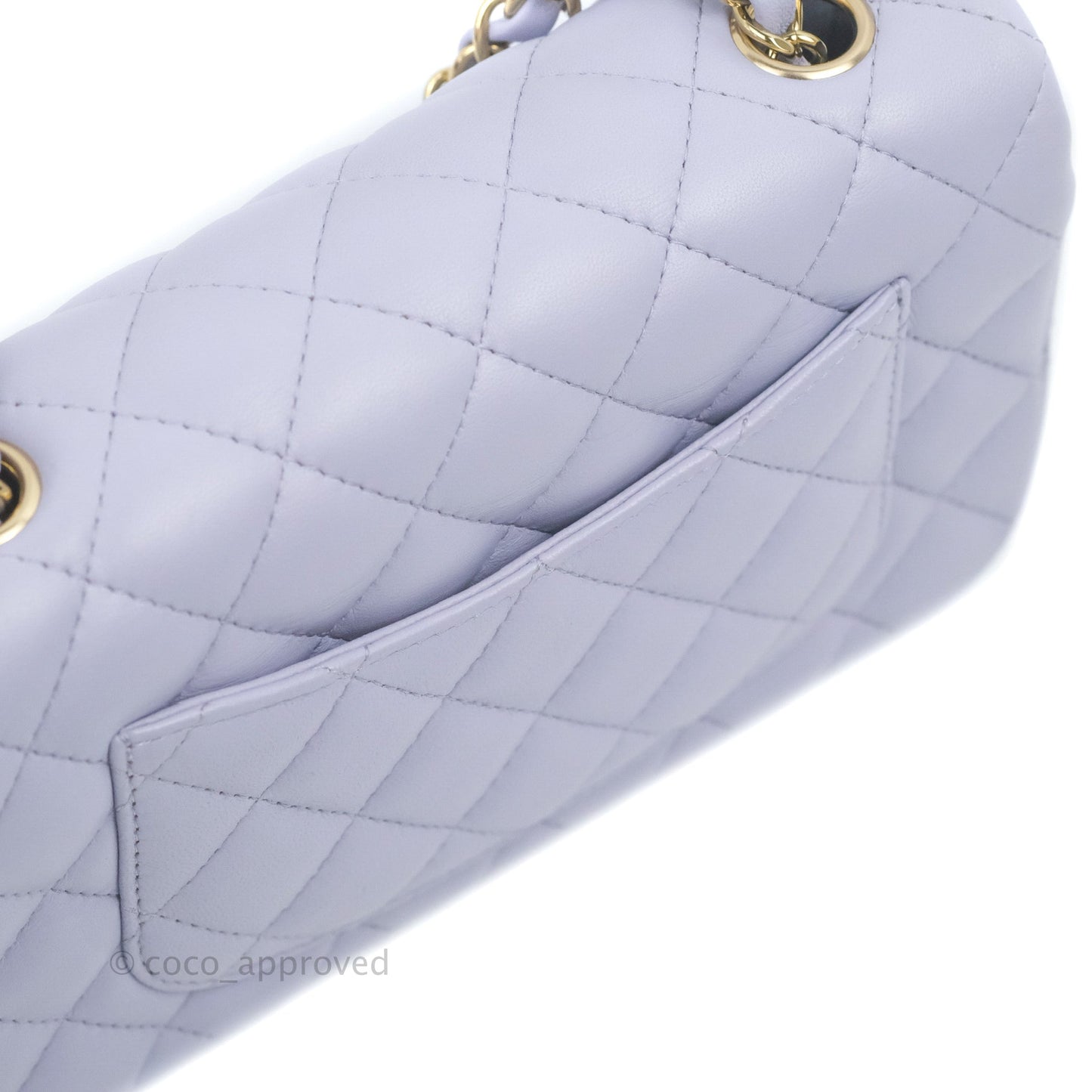 Chanel Quilted Mini Rectangular Flap Lilac Lambskin Gold Hardware