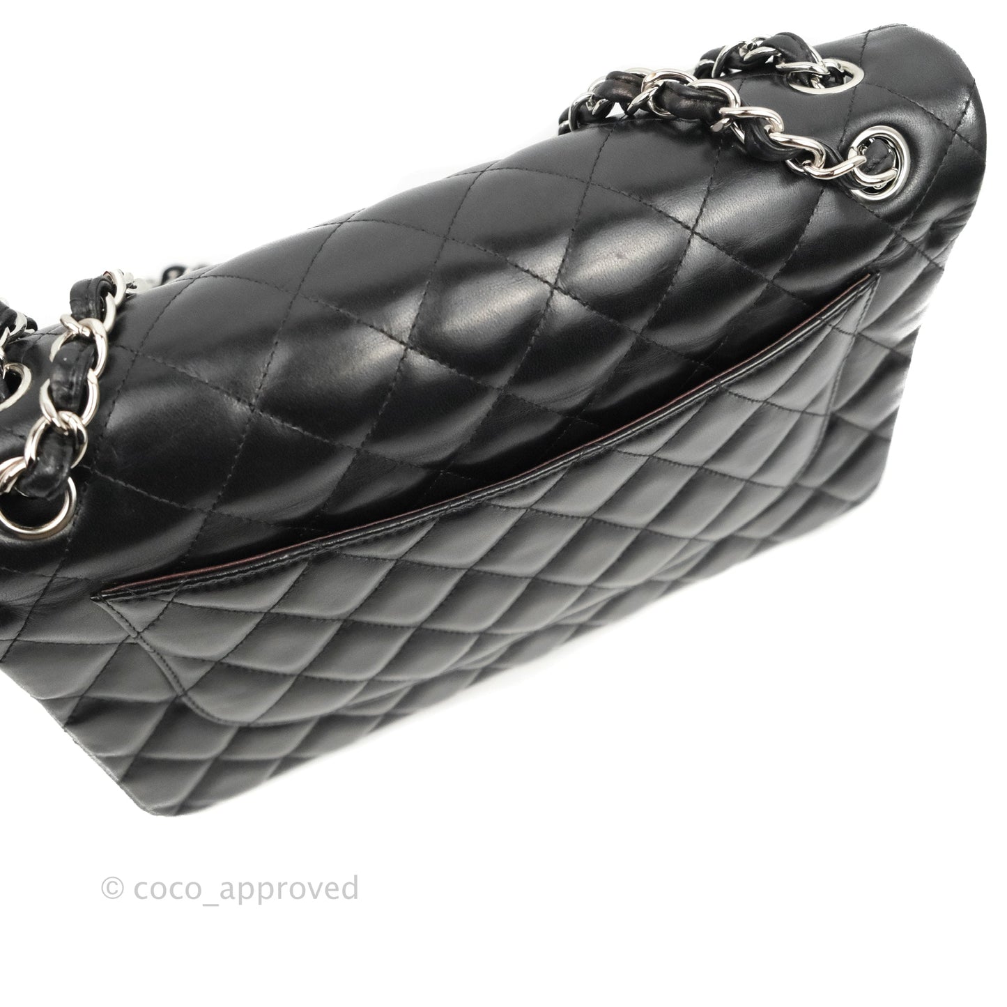 Chanel Jumbo Double Flap Black Lambskin Silver Hardware⁣⁣