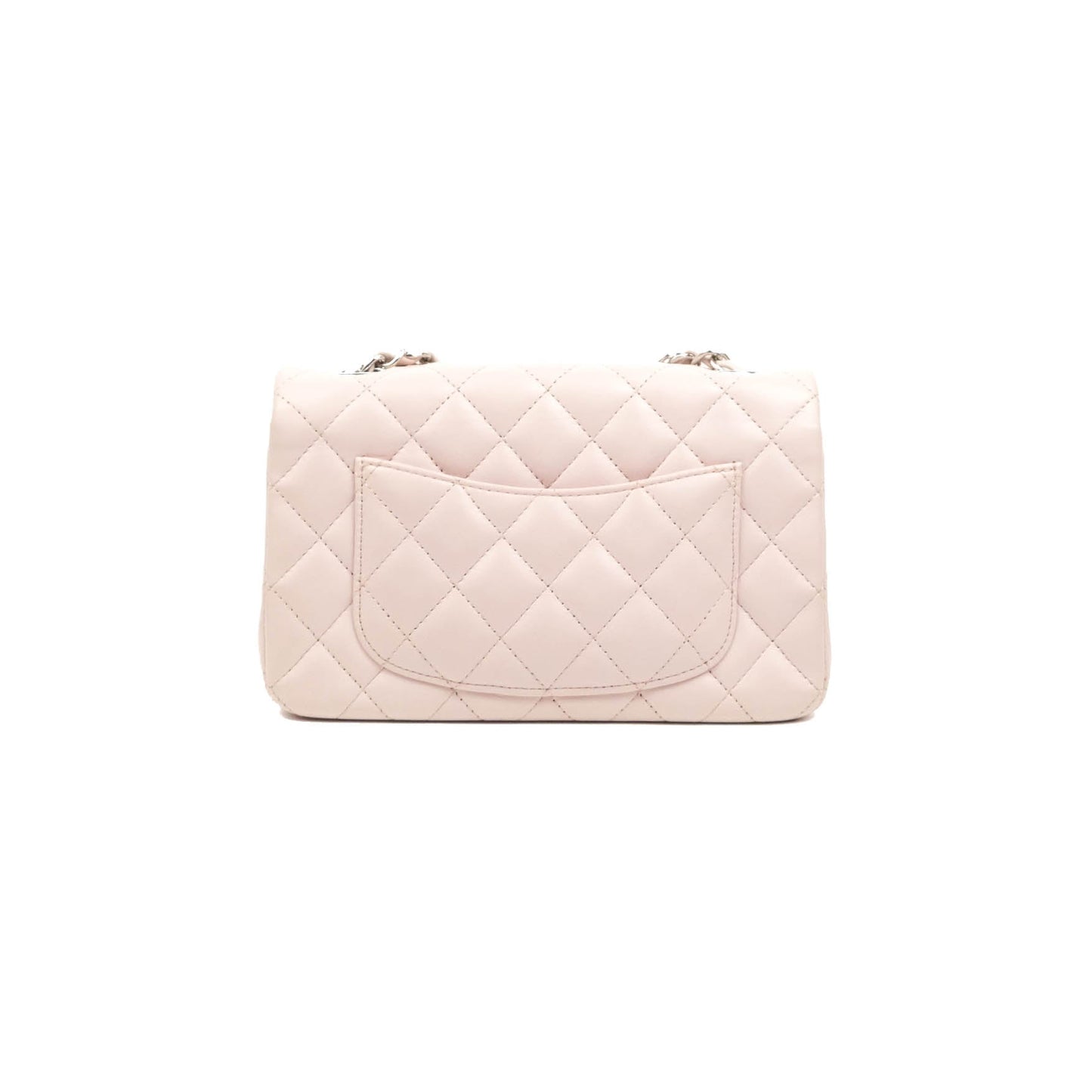 Chanel Quilted Mini Rectangular Flap Light Pink Lambskin Silver Hardware