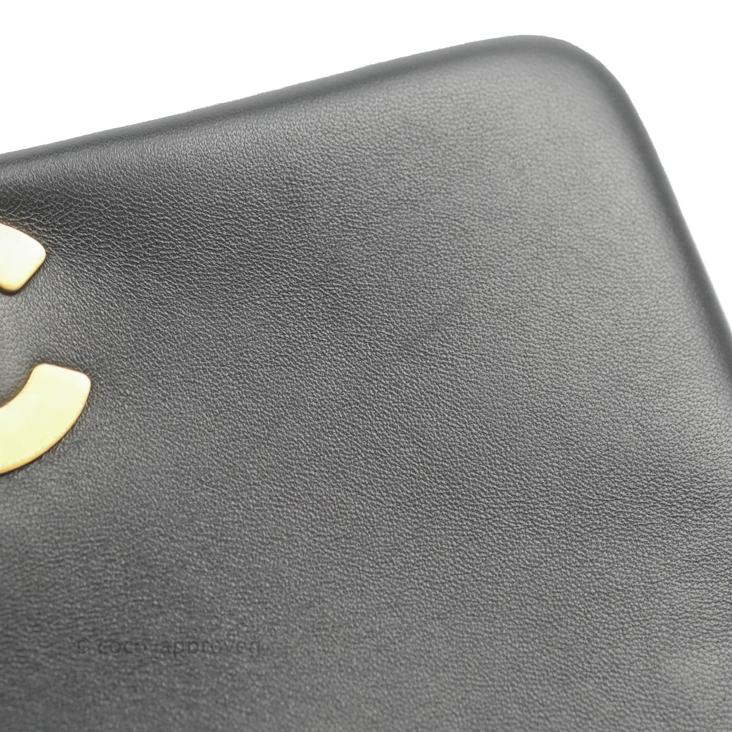 Chanel Large Flap Bag With Woven CC Logo Black Lambskin Gold Hardware 22C