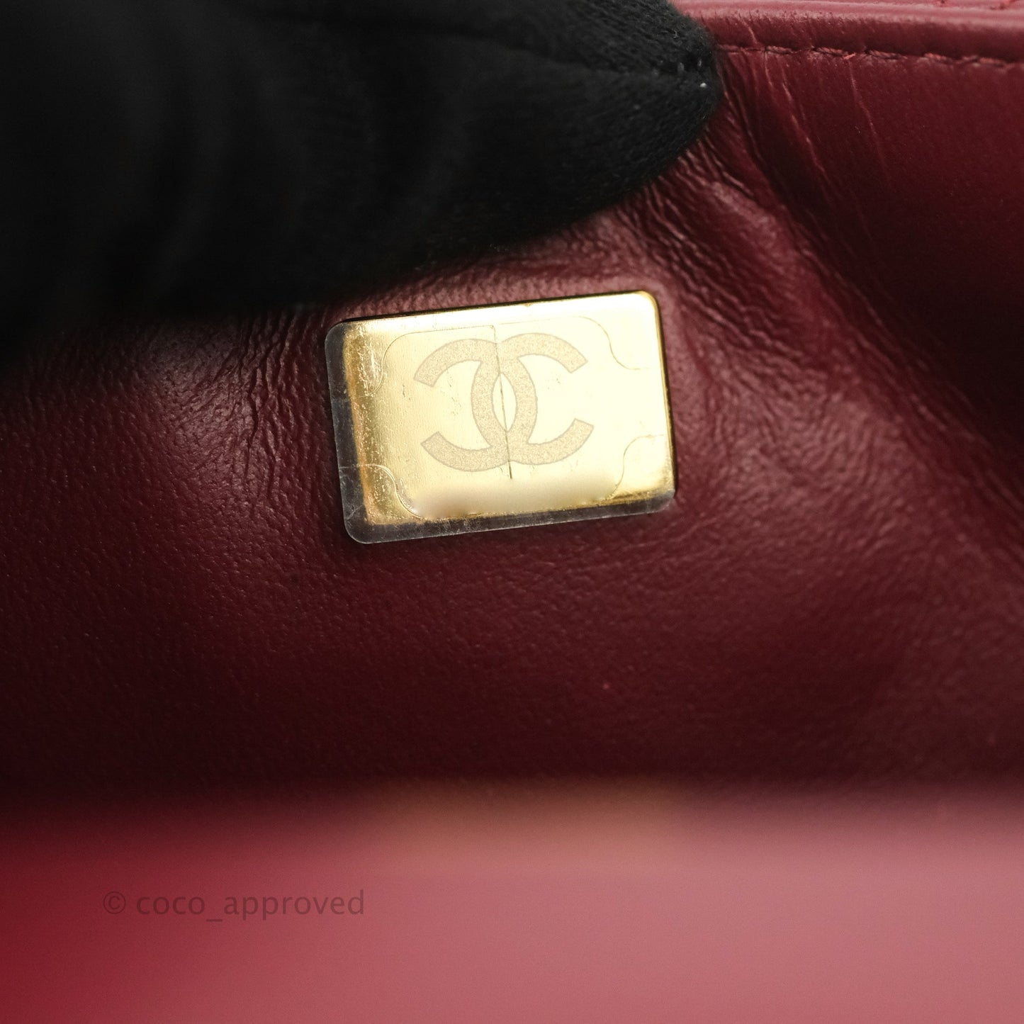 Chanel Quilted Mini Square Burgundy Lambskin Gold Hardware