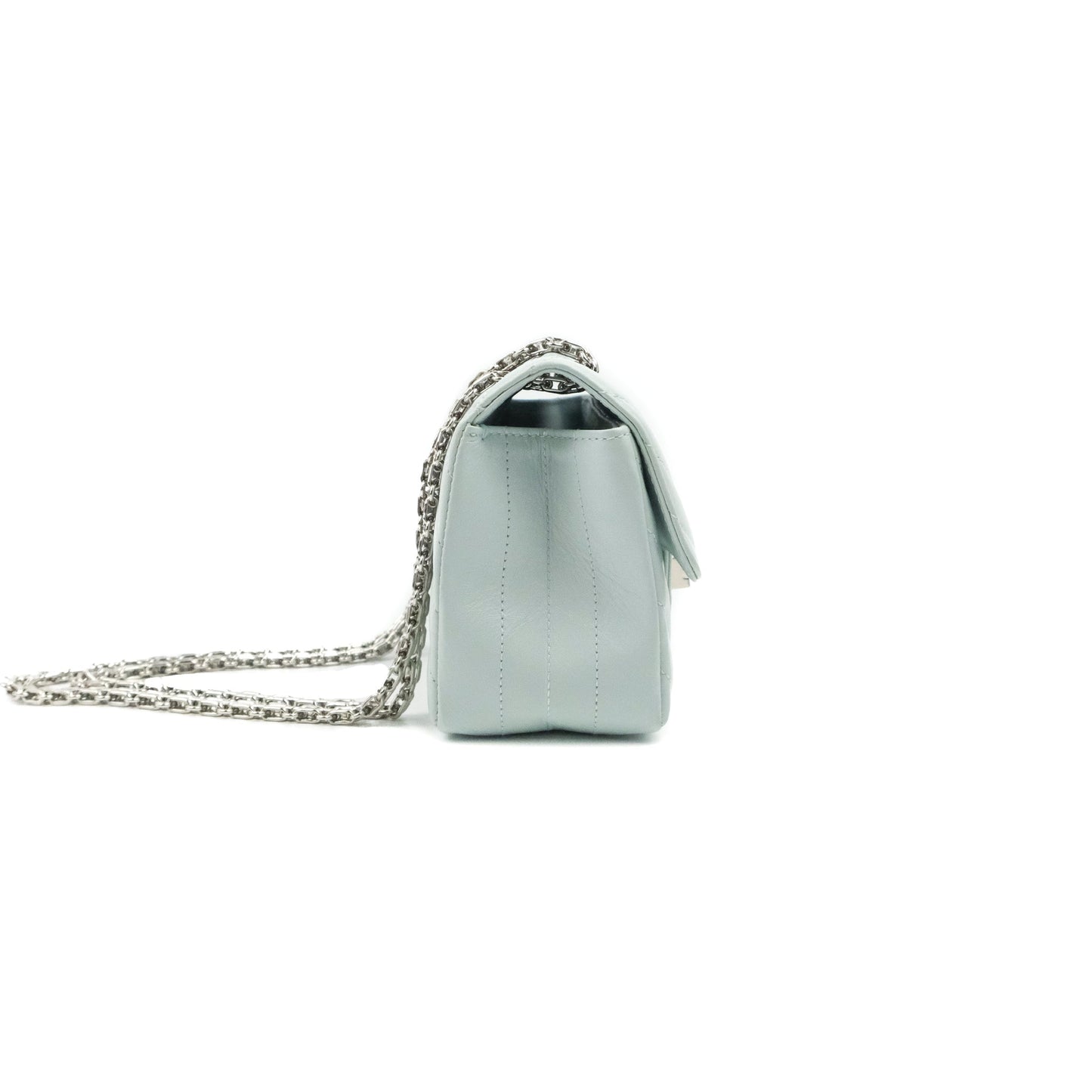 Chanel Mini Reissue 224 Blue Aged Calfskin Silver Hardware