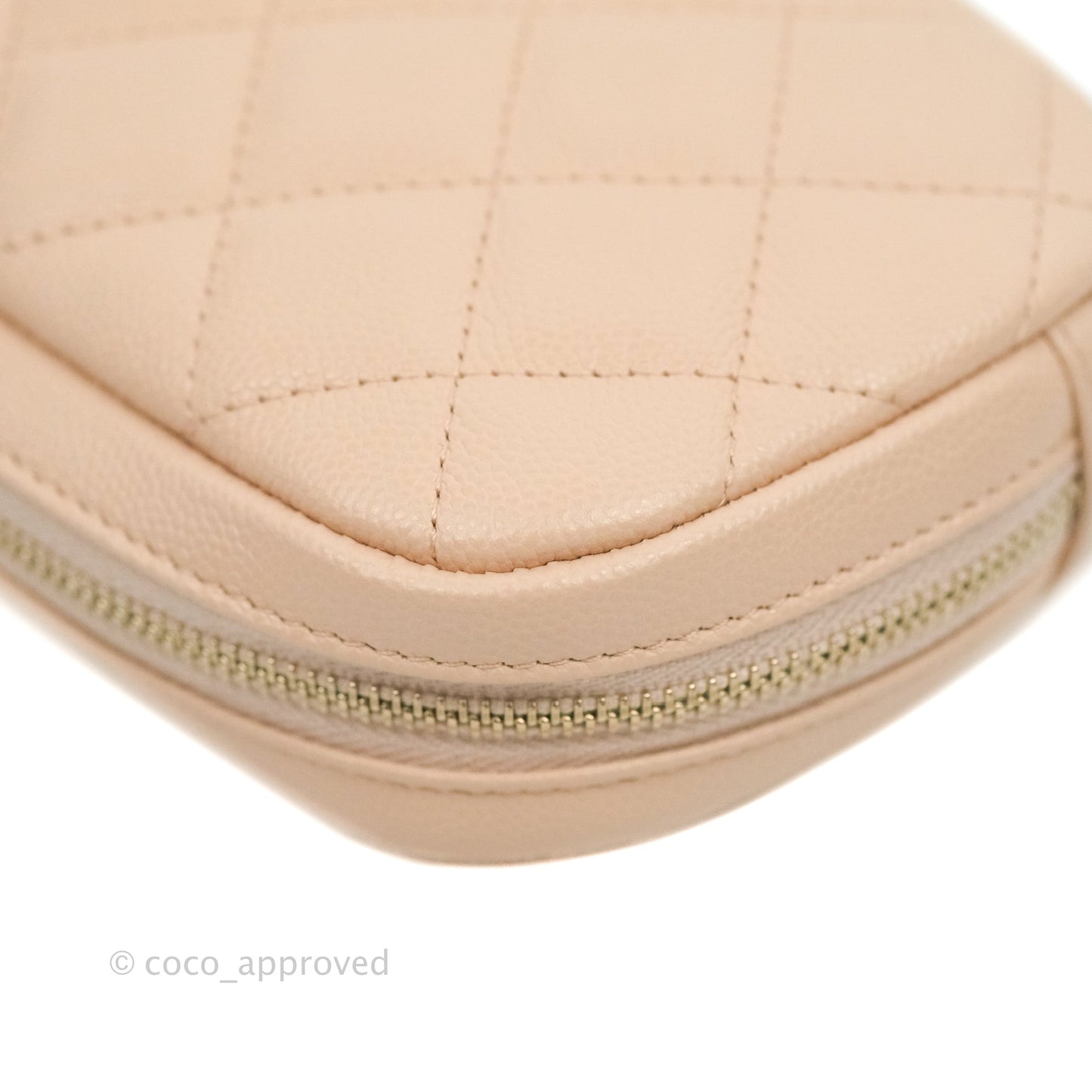Chanel Small Classic Pouch Light Beige Caviar Gold Hardware