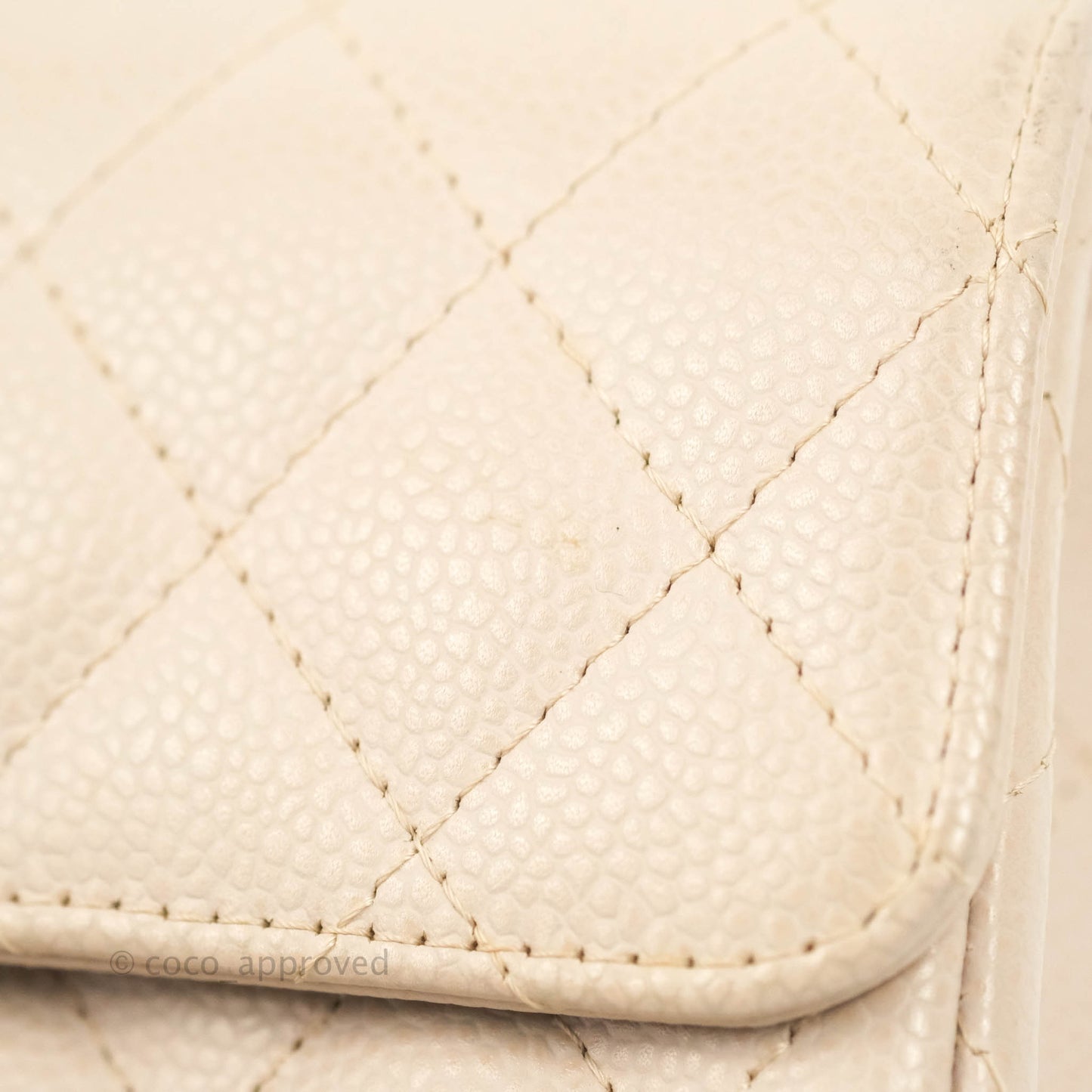 Chanel Quilted East West Flap Pale Pink Caviar Silver Hardware