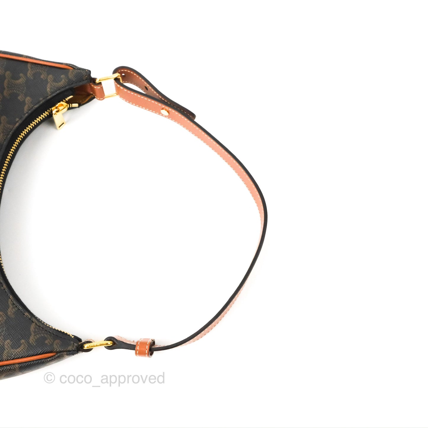 Celine Ava Bag In Triomphe Canvas Calfskin Tan