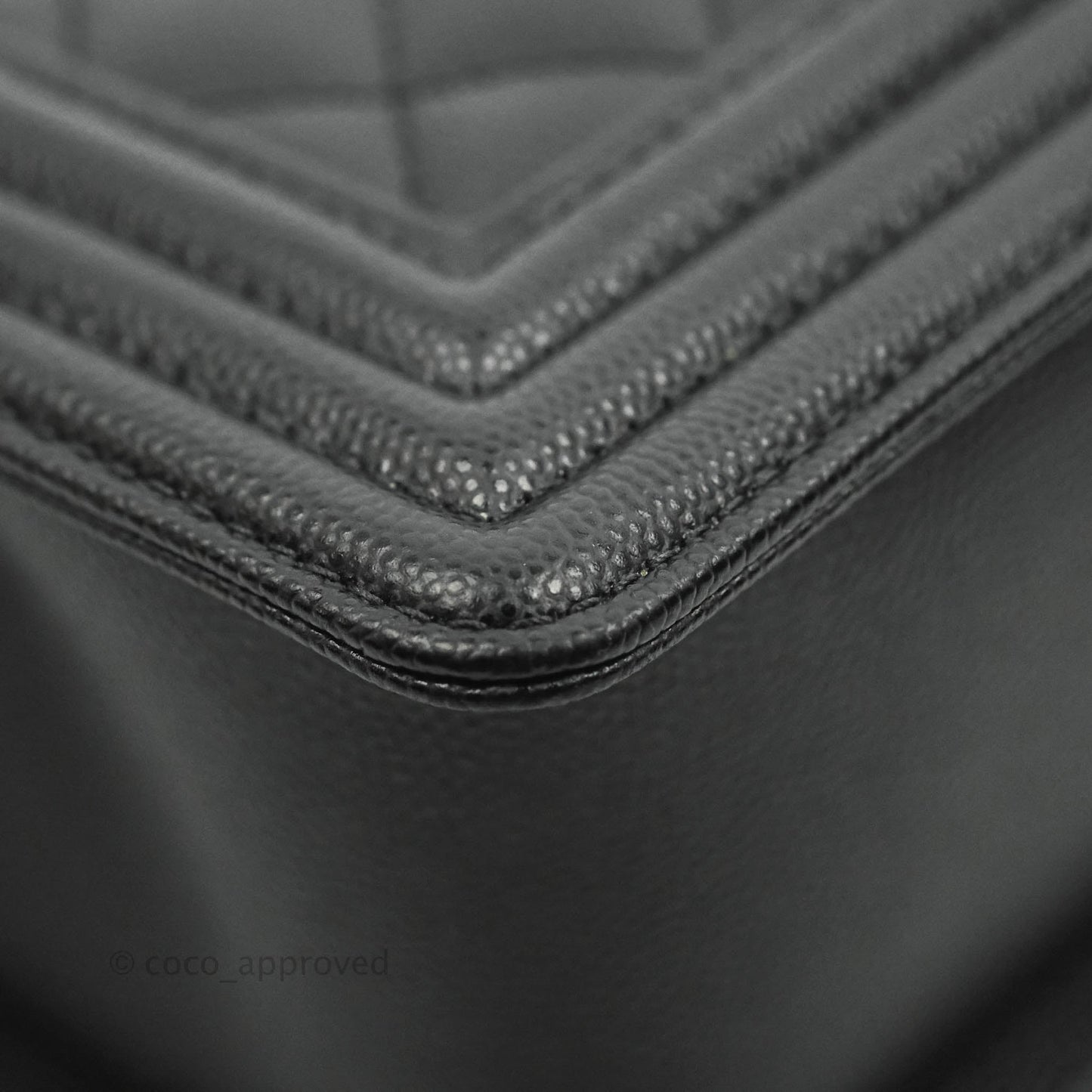 Chanel Quilted Medium Boy Black Caviar Aged Gold Hardware