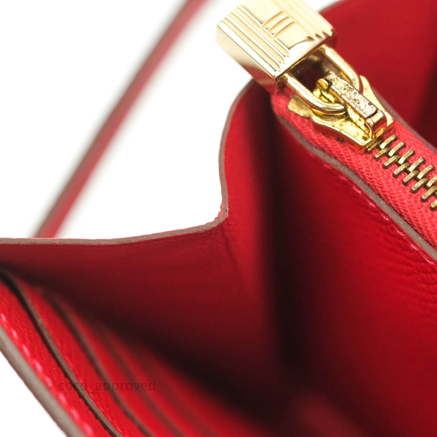 Hermès Kelly Wallet Red Epsom Gold Hardware