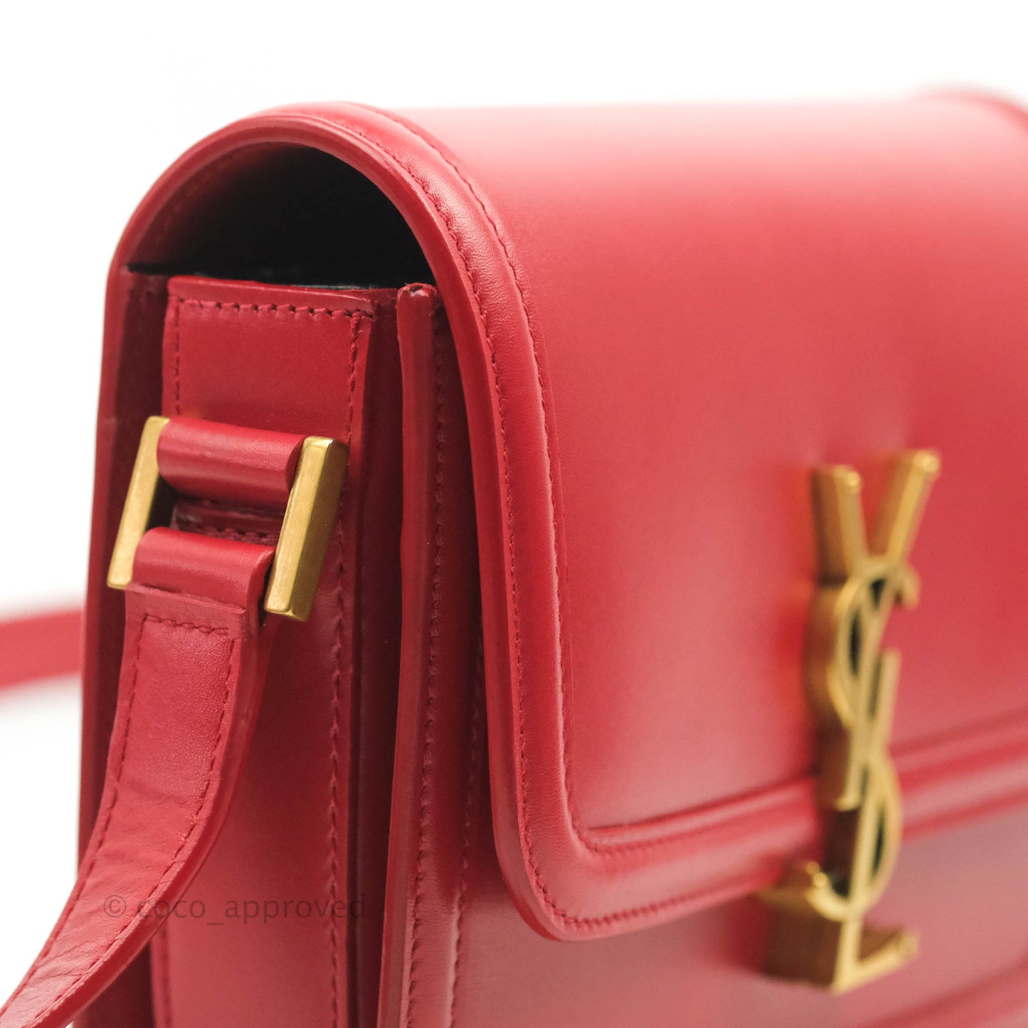 Saint Laurent Small Solferino Satchel Box Leather Eros Red
