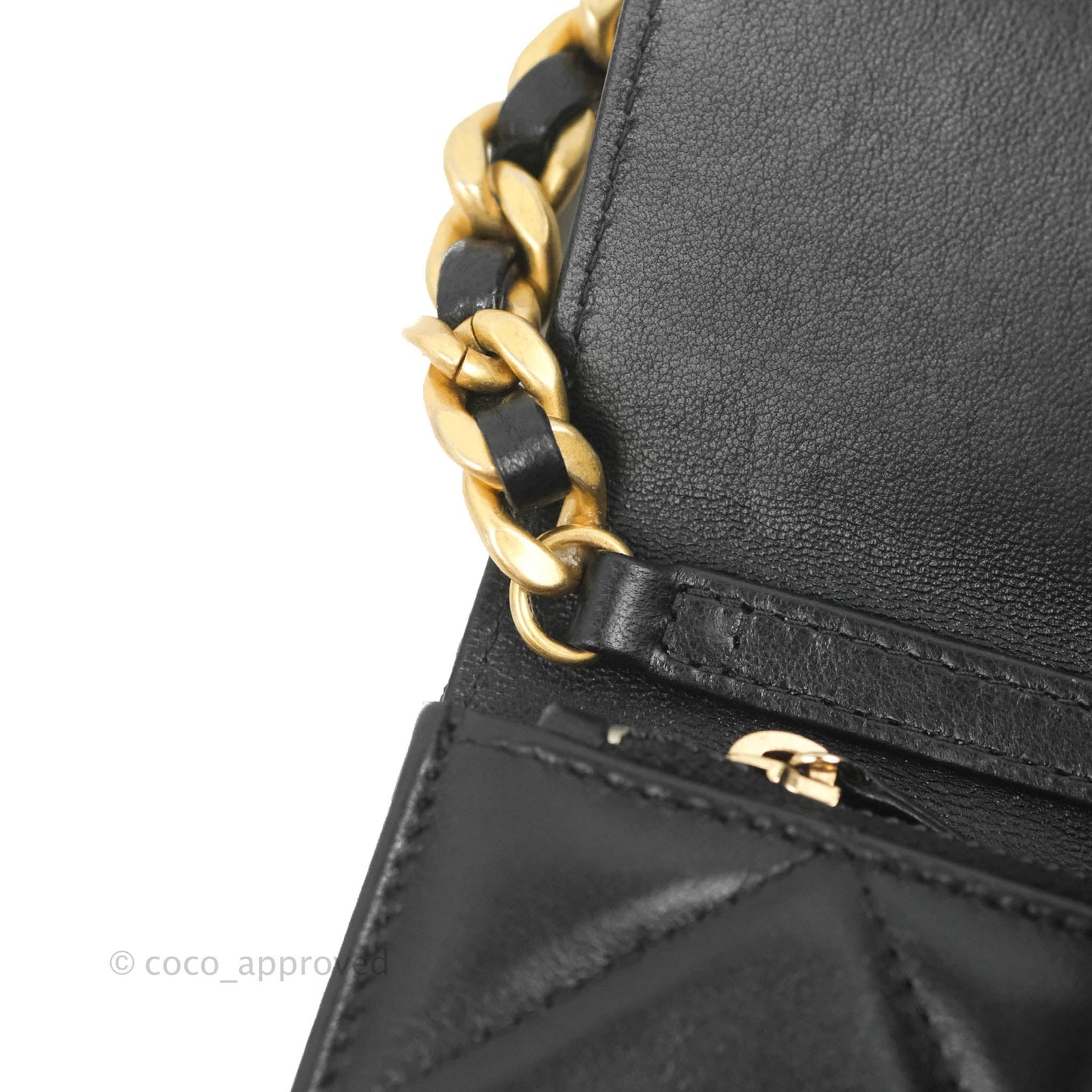 Chanel 19 Mini Clutch with Chain Black Lambskin Mixed Hardware