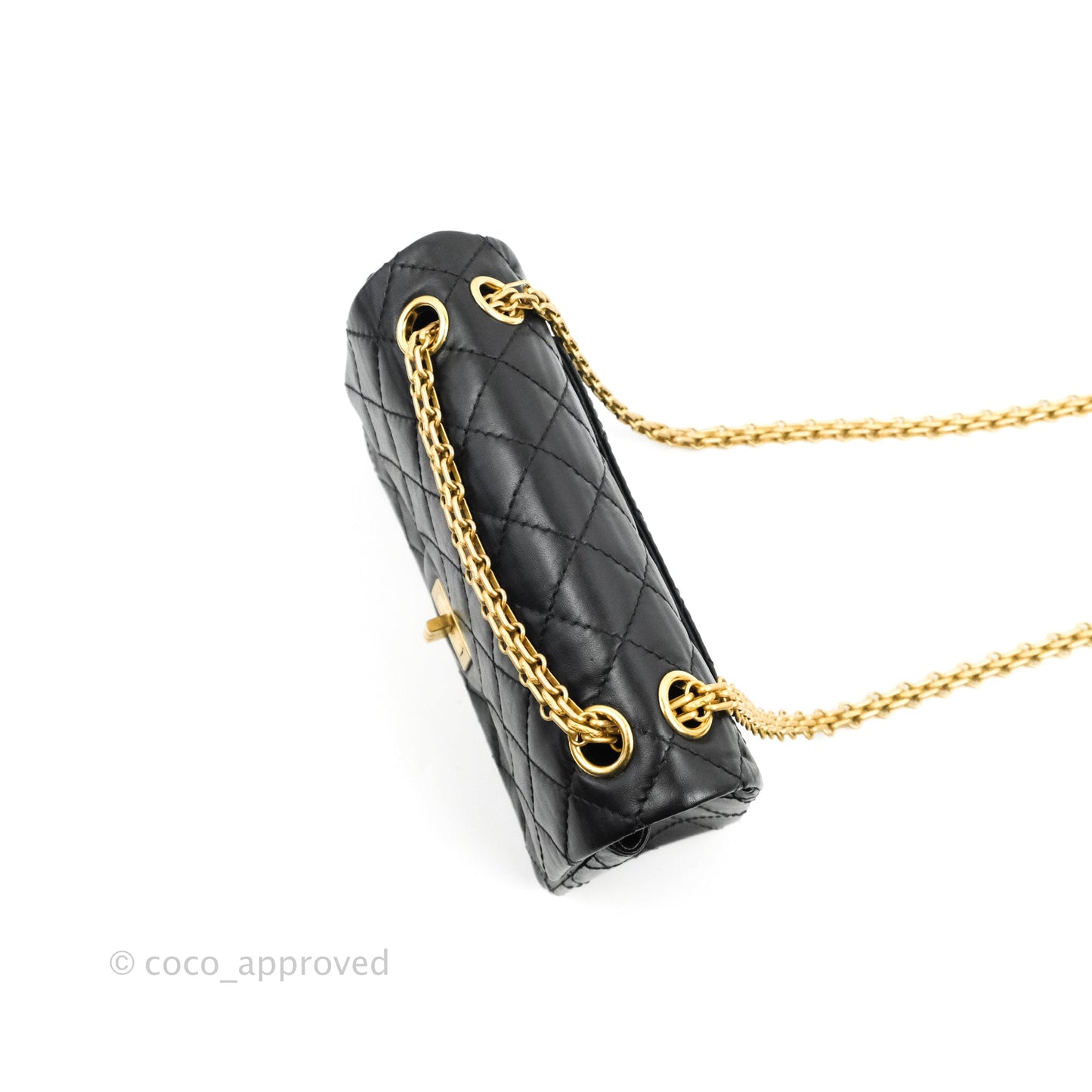 Chanel Mini Reissue 224 Black Aged Calfskin Aged Gold Hardware