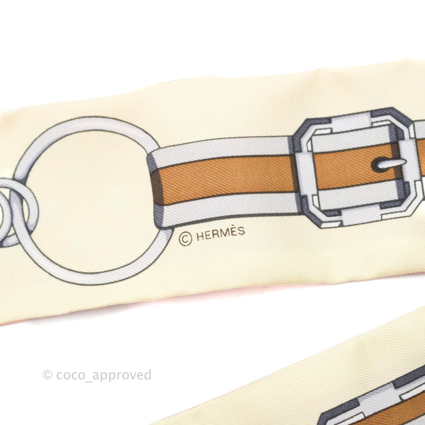 Hermes Twilly Silk Grand Tralala Rose Poudre Jaune