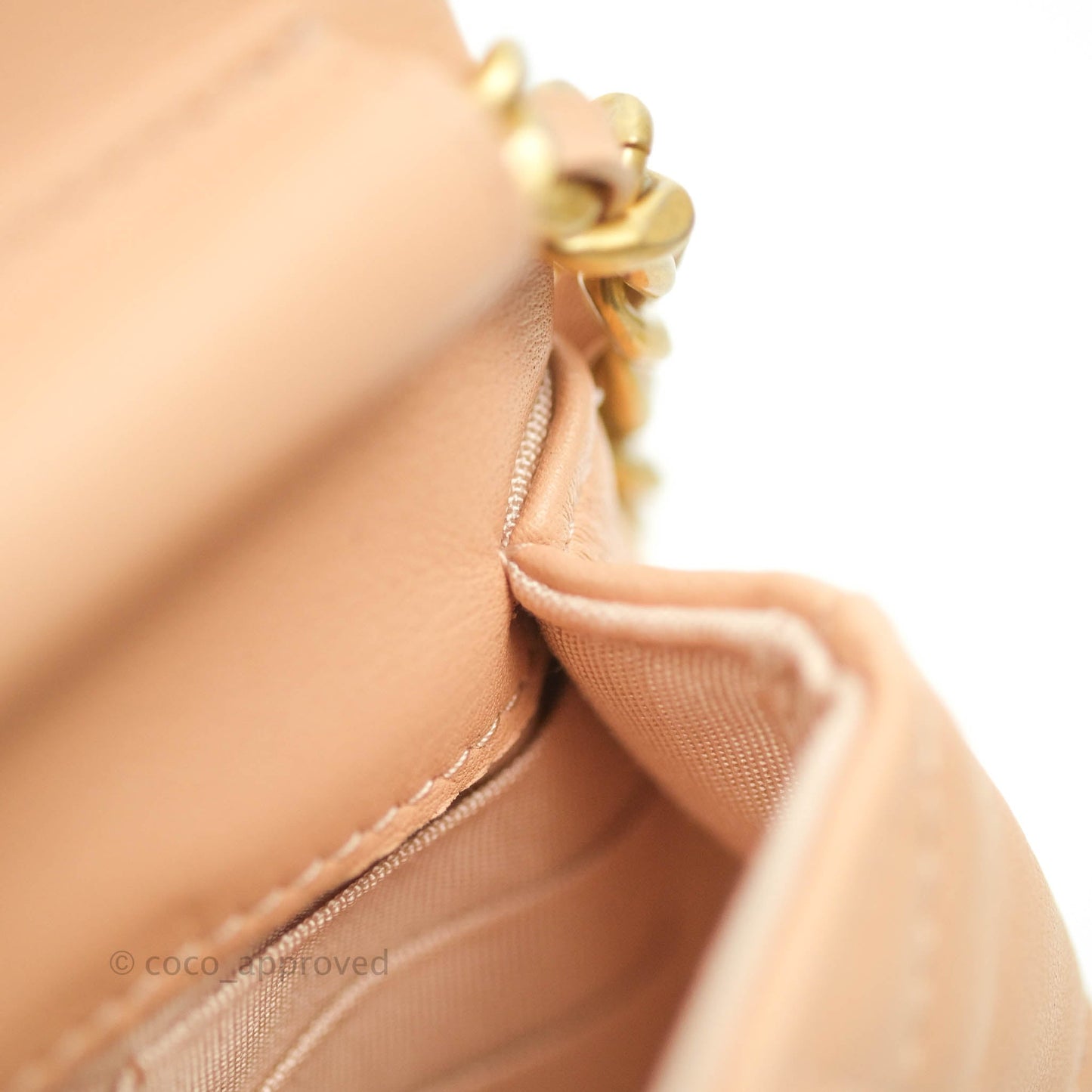 Chanel Clutch with Chain Beige Calfskin Aged Gold Hardware 21B