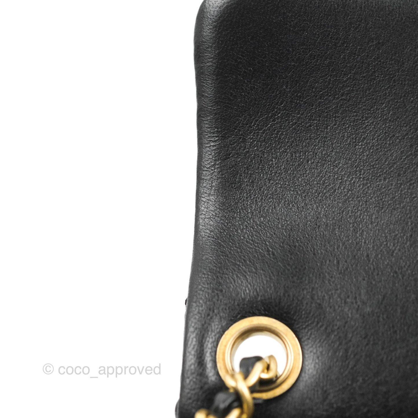 Chanel Mini Rectangular Pearl Crush Quilted Black Lambskin Aged Gold Hardware