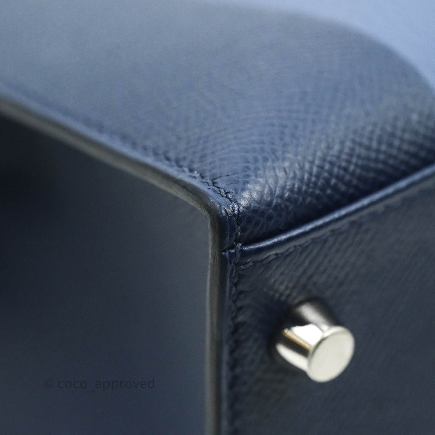 Hermès Kelly 28 Blue Epsom Palladium Hardware "Letter" Collection Limited Edition