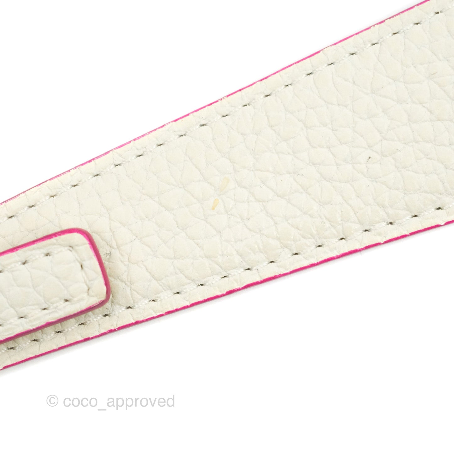 Delvaux Cool Box Mini Taurillon Soft Grained Calfskin White/Fuchsia