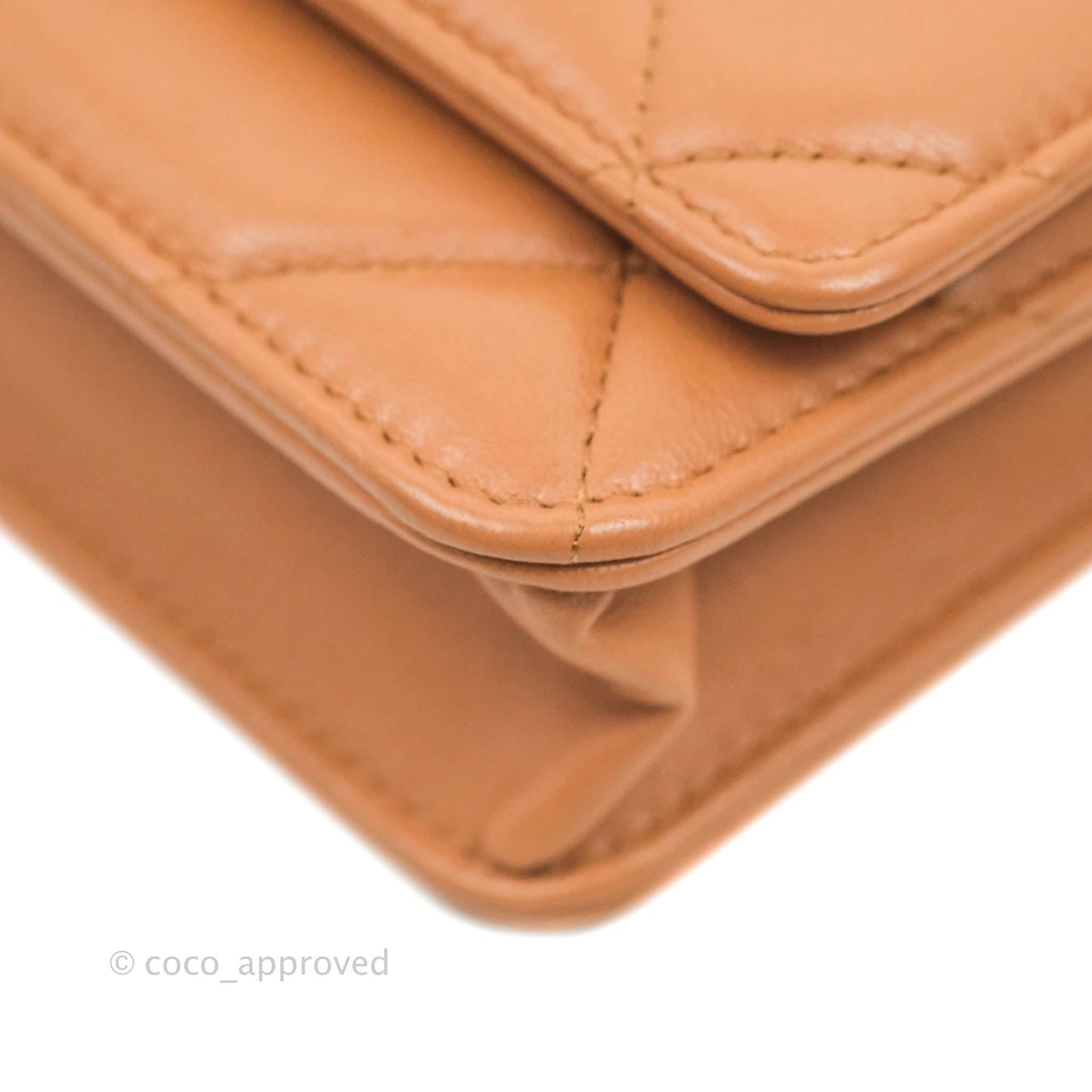 Chanel 19 Wallet on Chain WOC Dark Beige Caramel Lambskin Mixed Hardware 21K