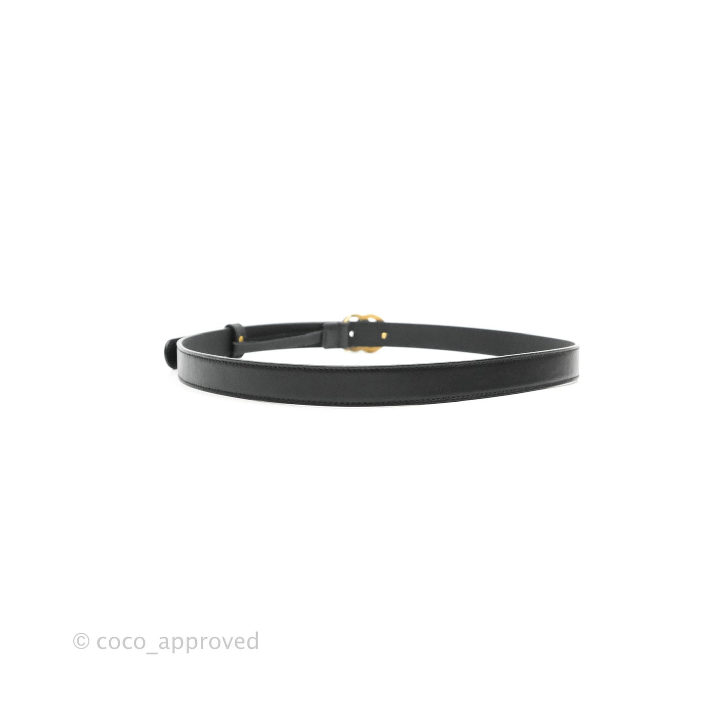 Gucci Double GG Black Calfskin 20mm Belt 80 32