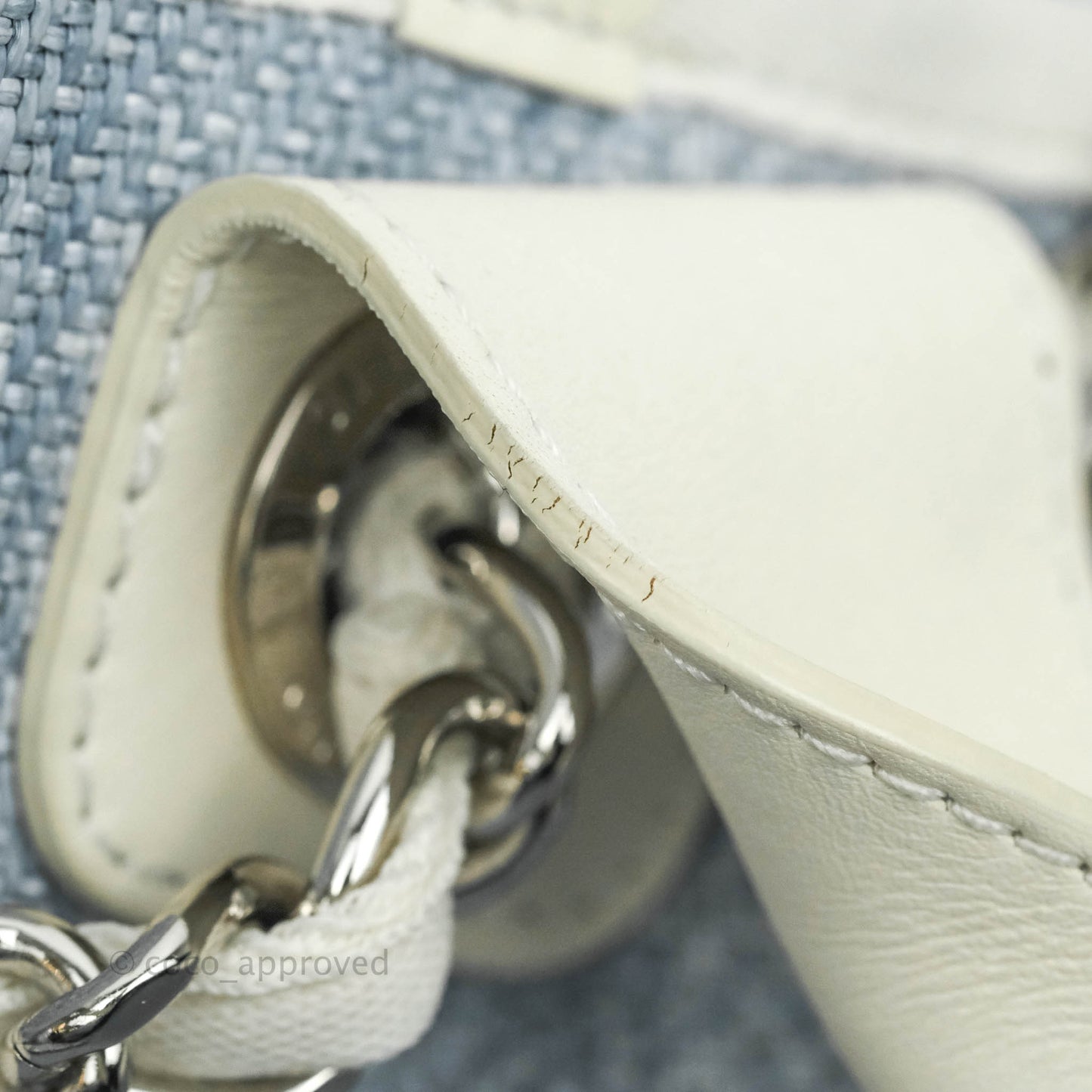Chanel Large Deauville Light Blue Canvas Silver Hardware